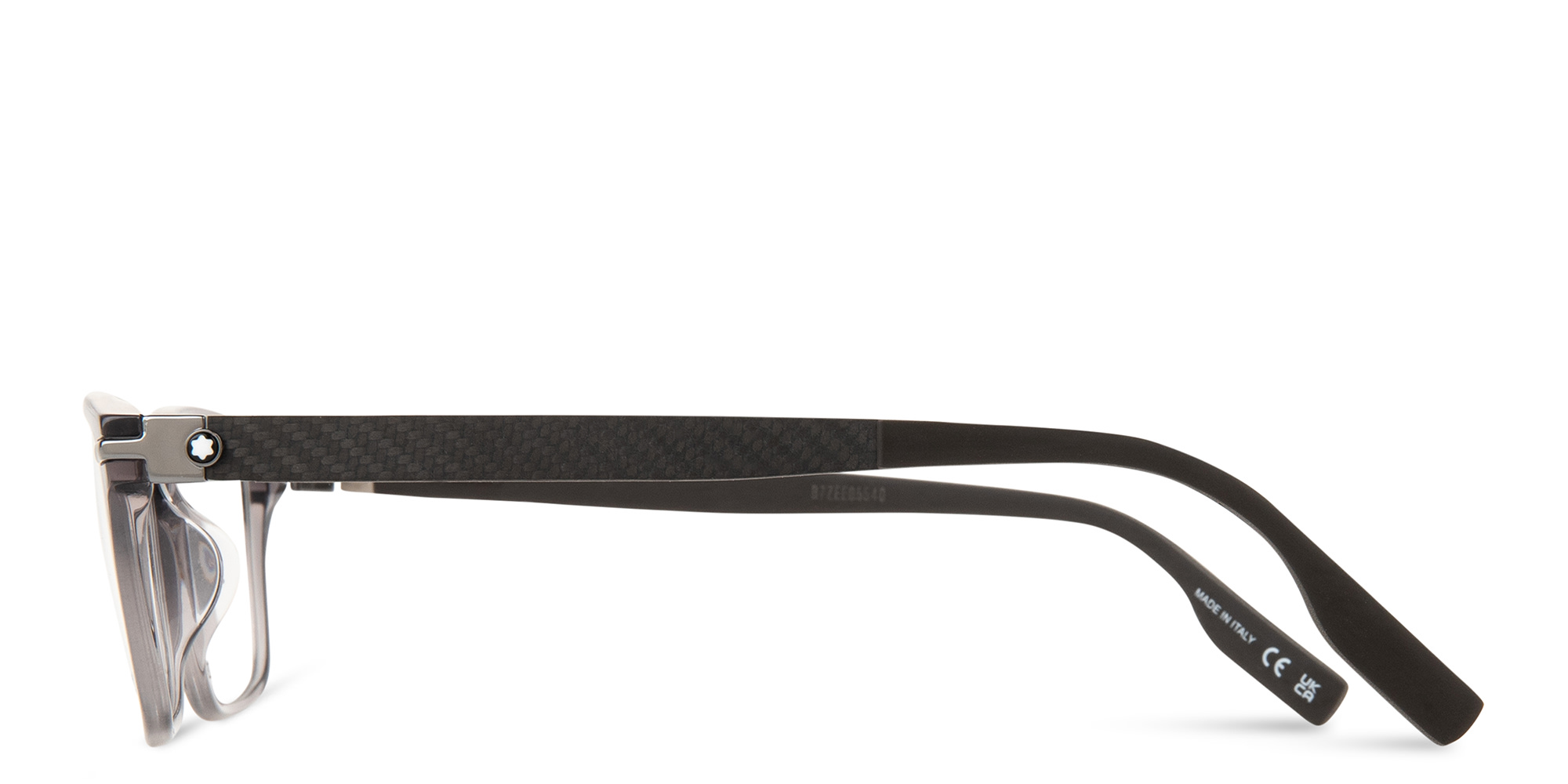 Shop MONTBLANC Wide Rectangle Eyeglasses in Grey online.