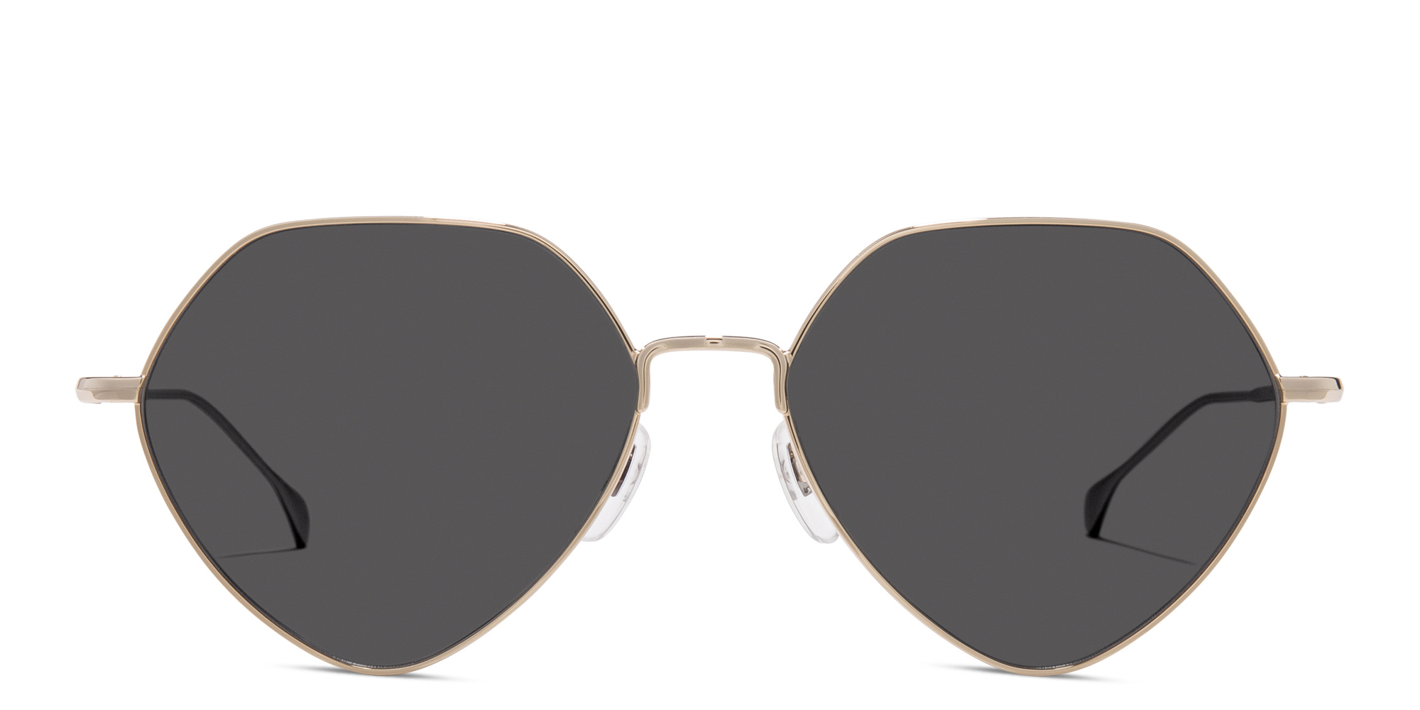 Shop GUCCI Irregular Sunglasses in Gold online.