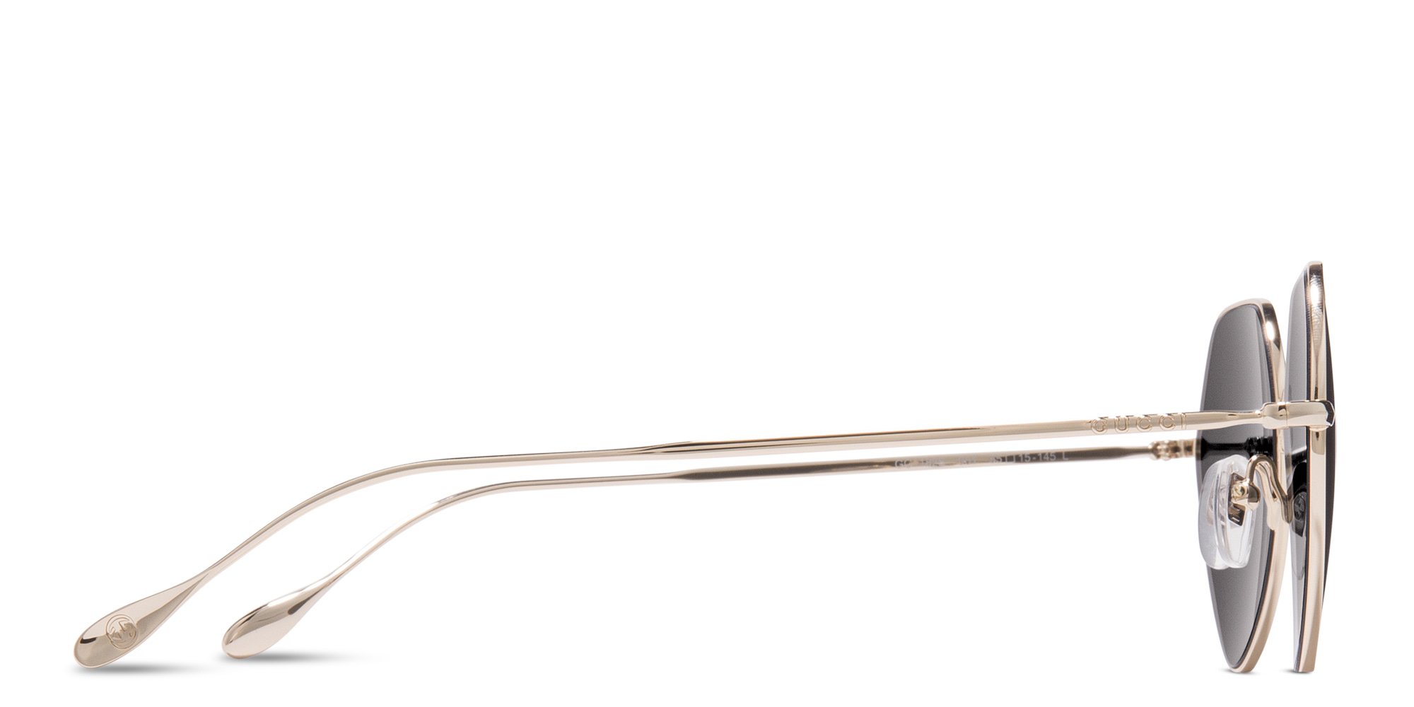 Shop GUCCI Irregular Sunglasses in Gold online.