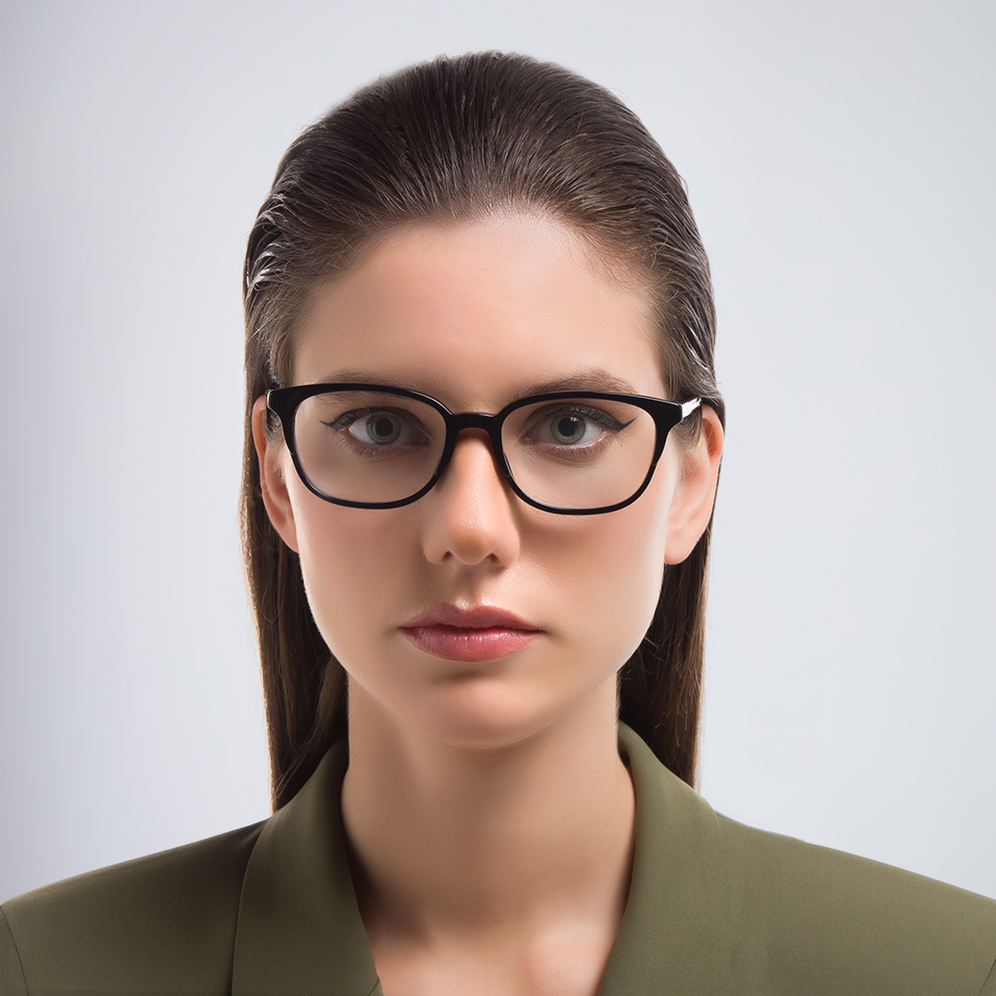 Shop GUCCI Rectangle Eyeglasses in Black online.