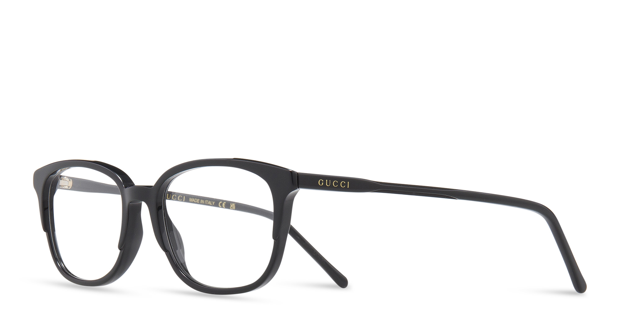 Shop GUCCI Rectangle Eyeglasses in Black online.