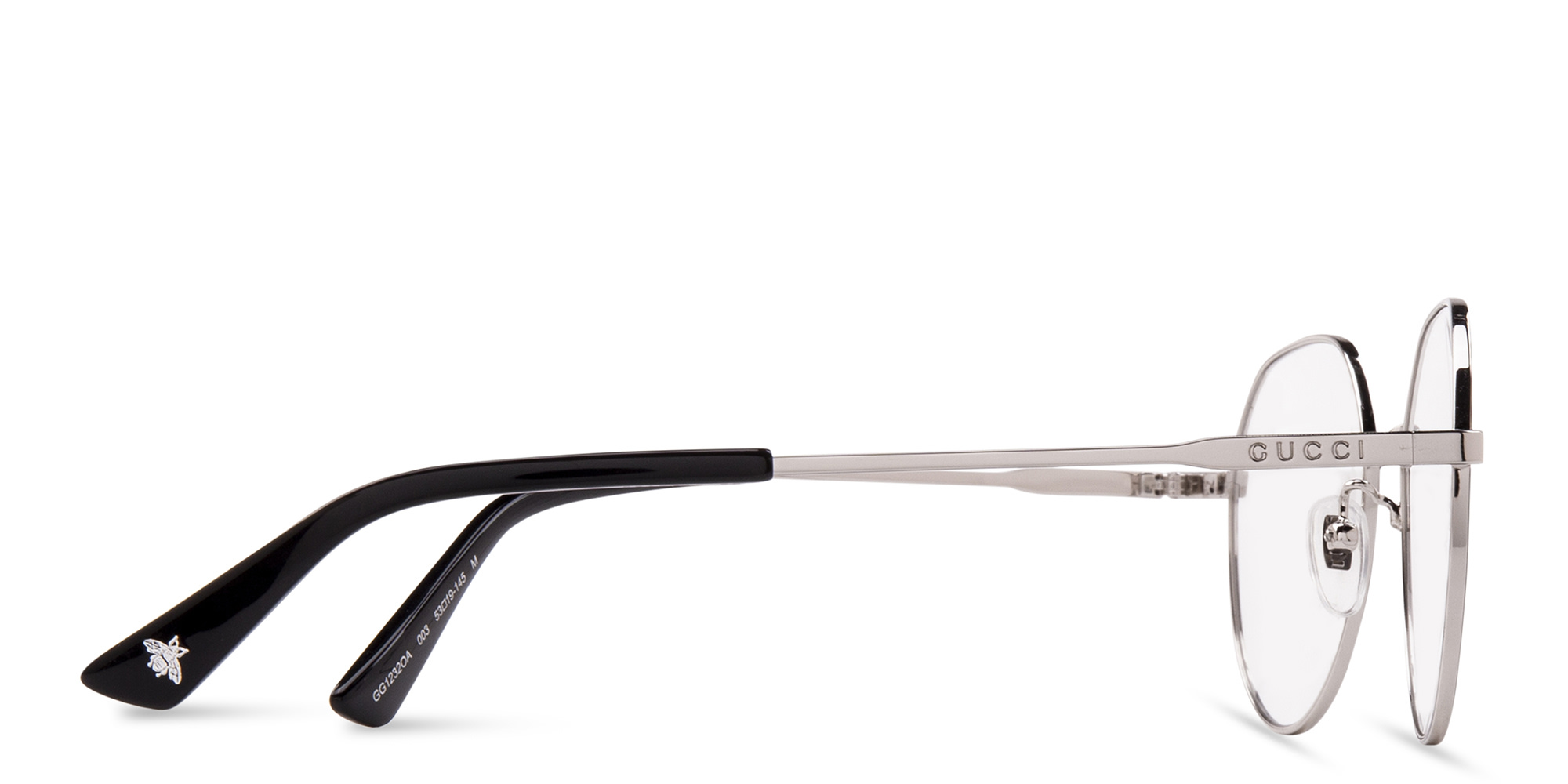 Shop GUCCI Round Eyeglasses in Black online.