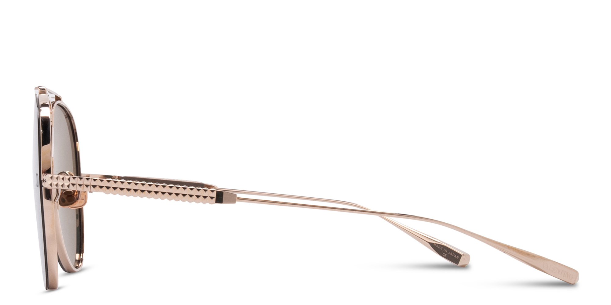 Shop VALENTINO Unisex Aviator Sunglasses in Gold online.