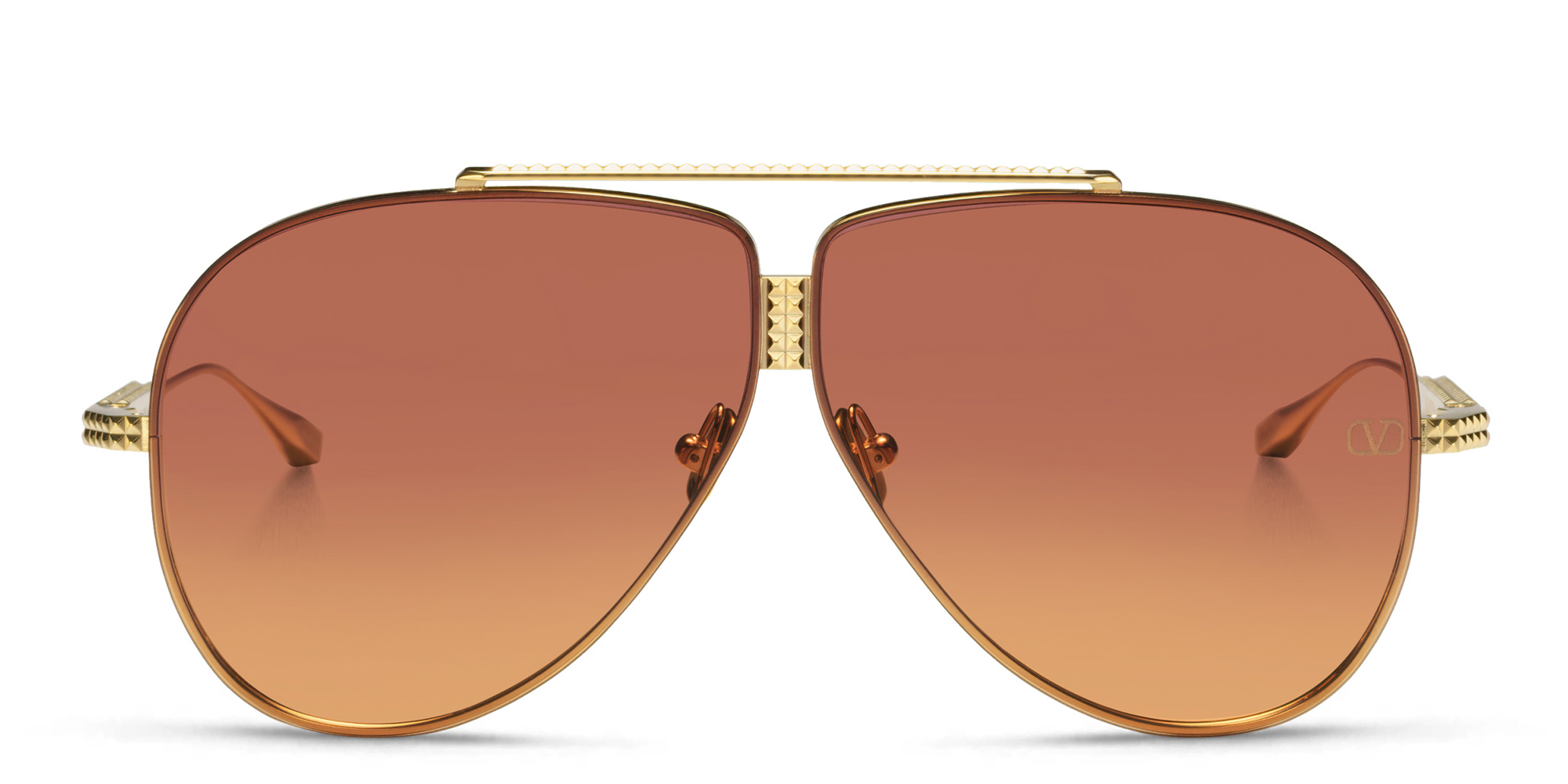 VALENTINO Valentino XVI Unisex Aviator Sunglasses in Gold – Product Photo 1