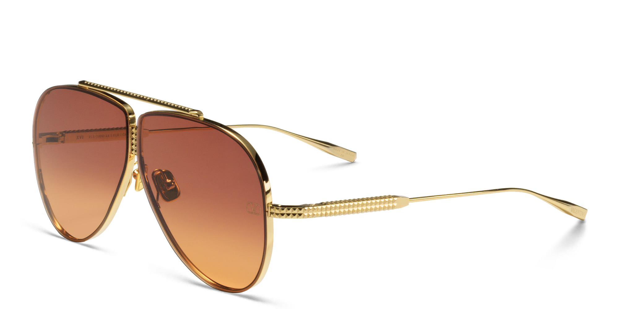 VALENTINO Valentino XVI Unisex Aviator Sunglasses in Gold – Product Photo 2