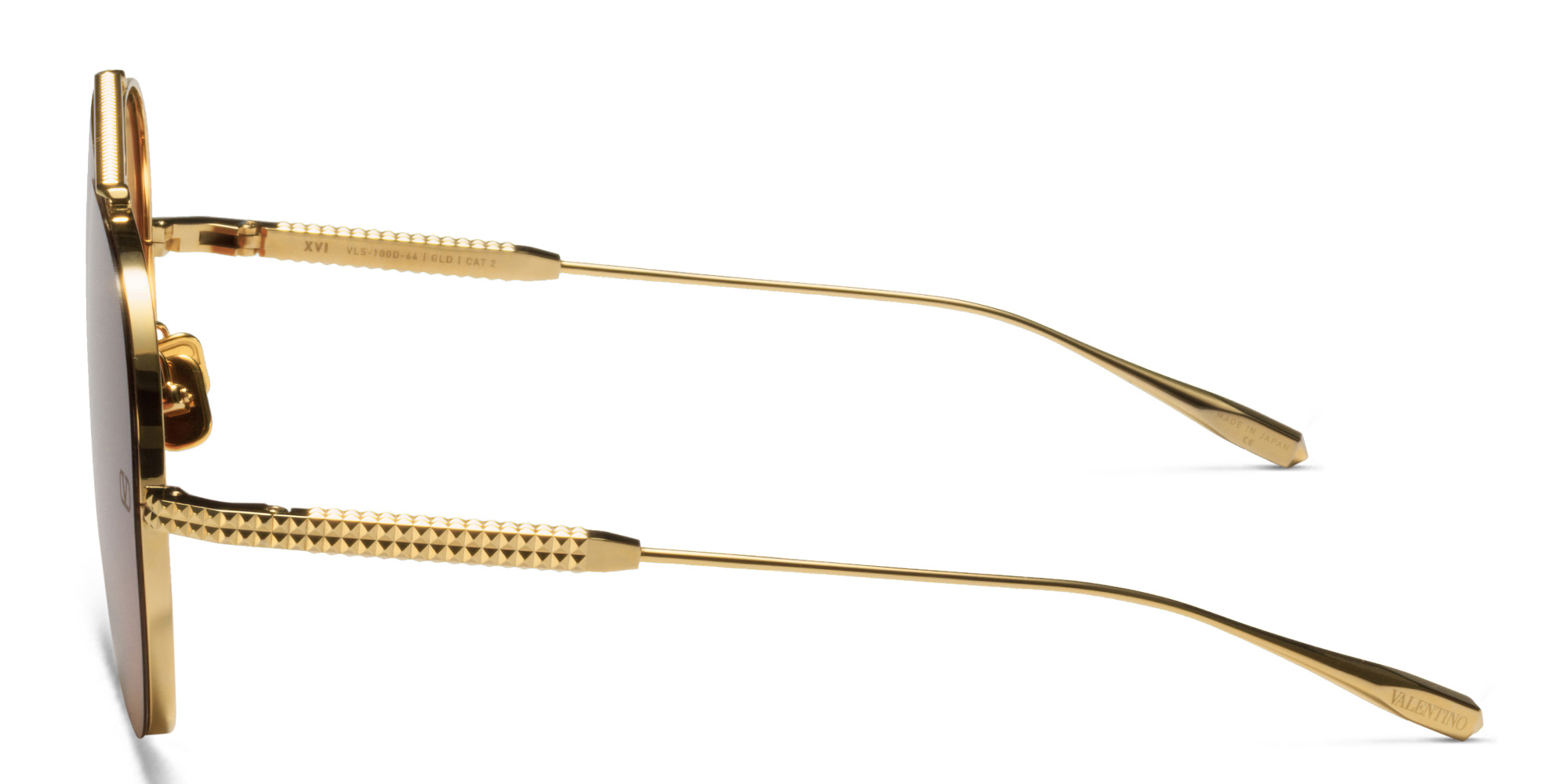 VALENTINO Valentino XVI Unisex Aviator Sunglasses in Gold – Product Photo 3