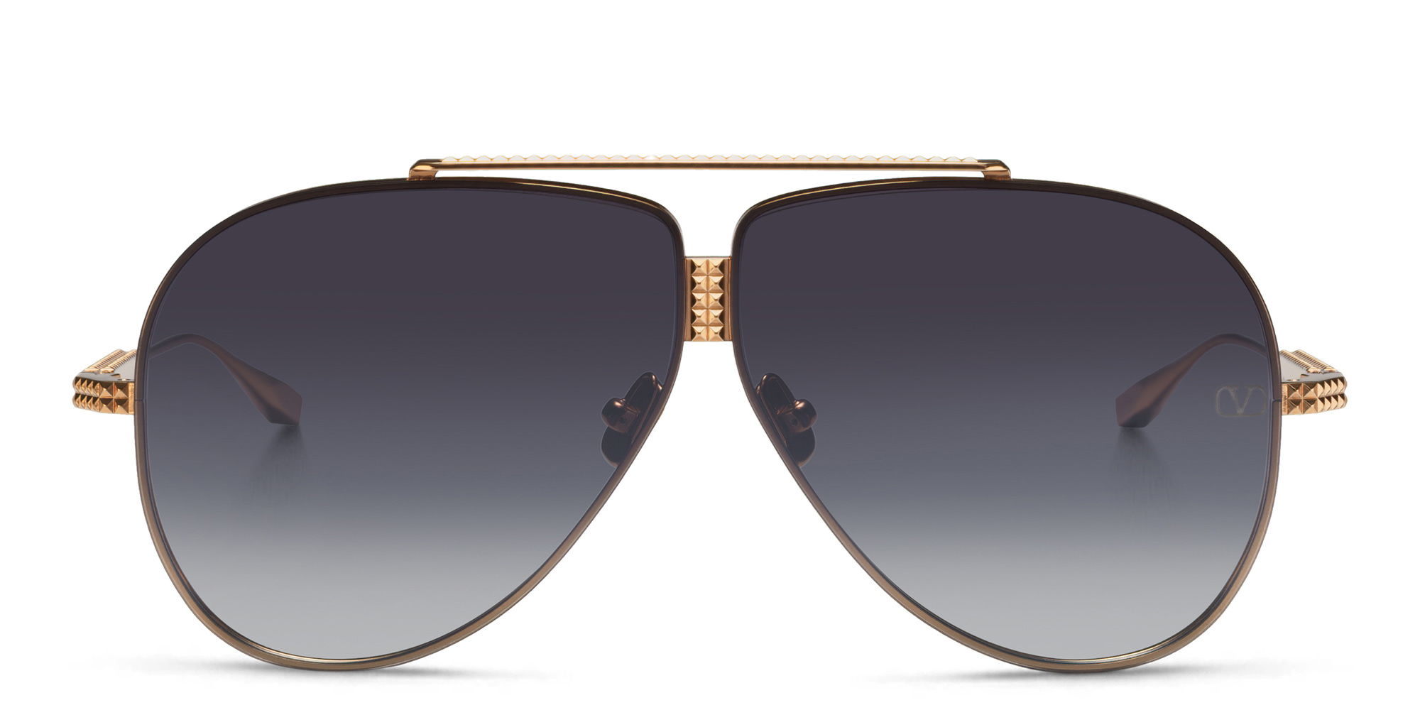 Shop VALENTINO XVI Unisex Aviator Sunglasses in Rose Gold online.