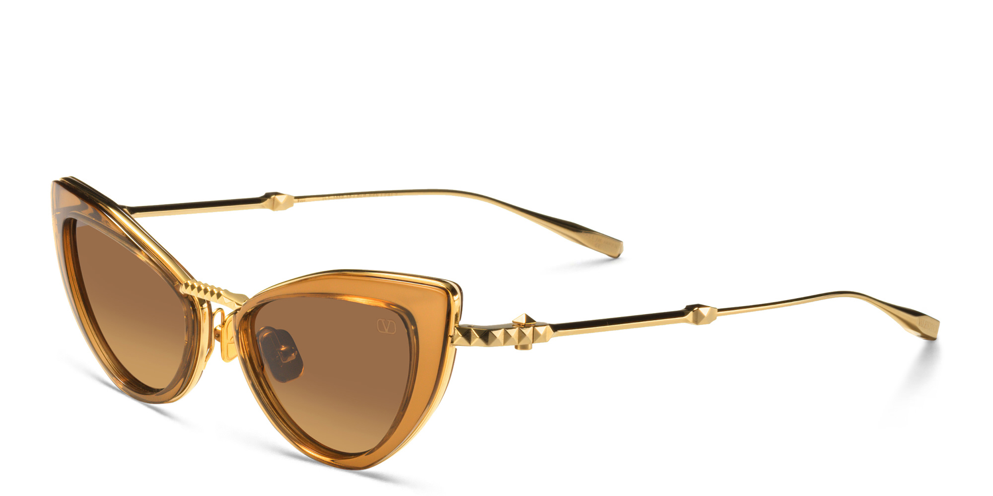 Shop VALENTINO Cat-Eye Sunglasses in Brown online.