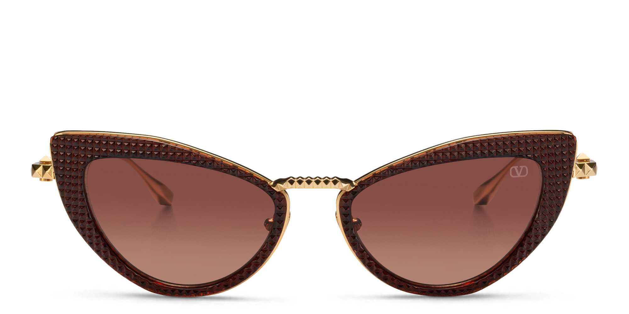 Shop VALENTINO Cat-Eye Sunglasses in Burgundy online.