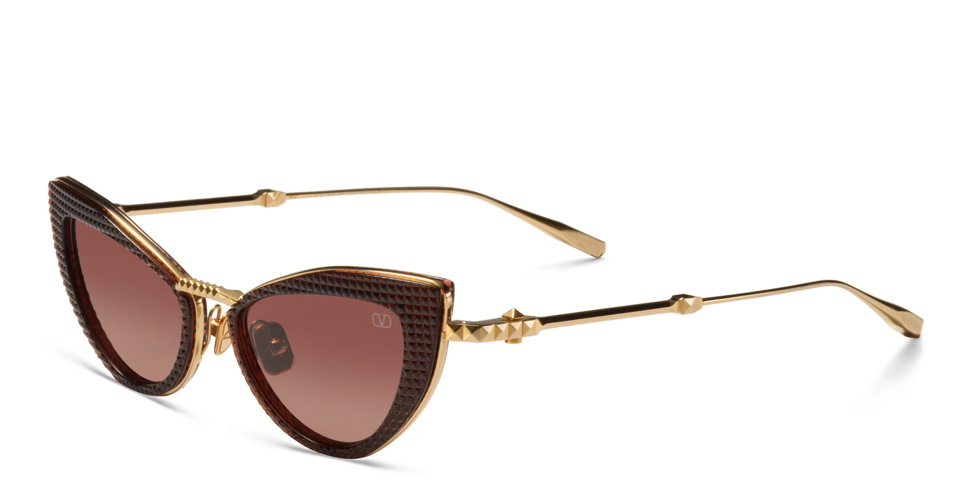 Shop VALENTINO Cat-Eye Sunglasses in Burgundy online.
