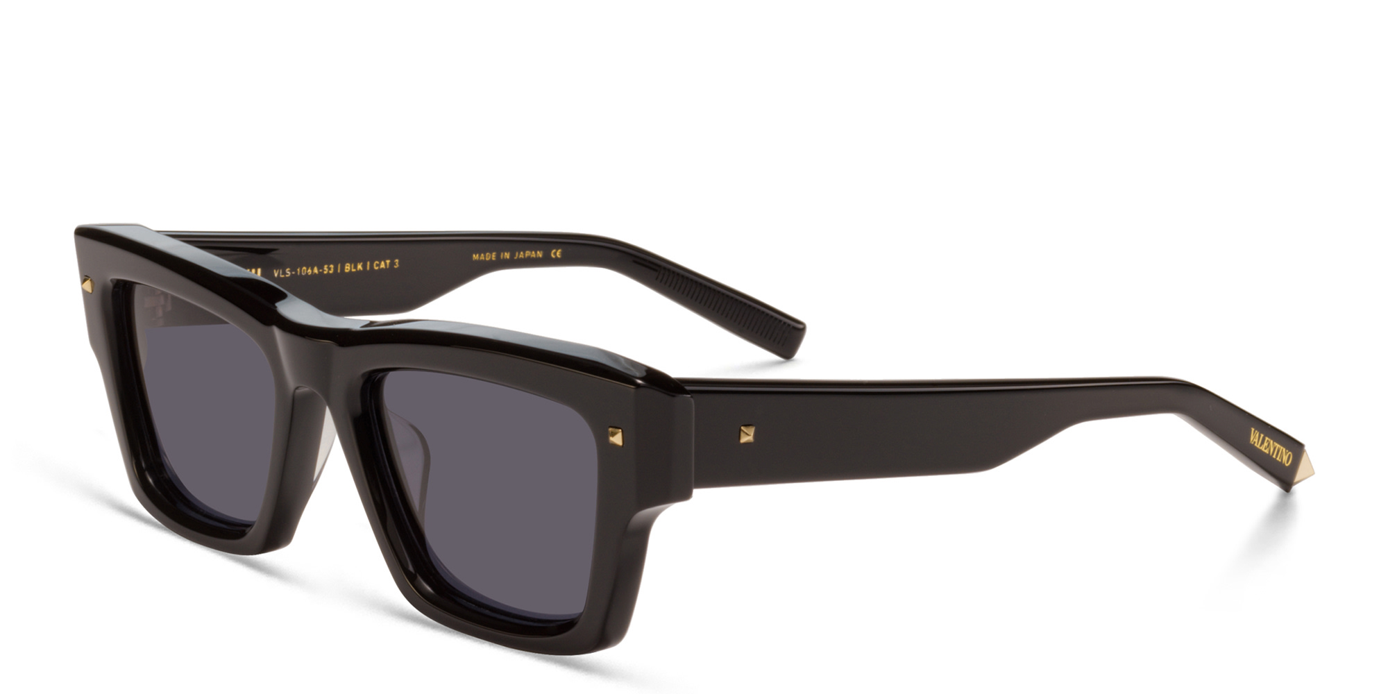Shop VALENTINO Unisex Square Sunglasses in Black online.