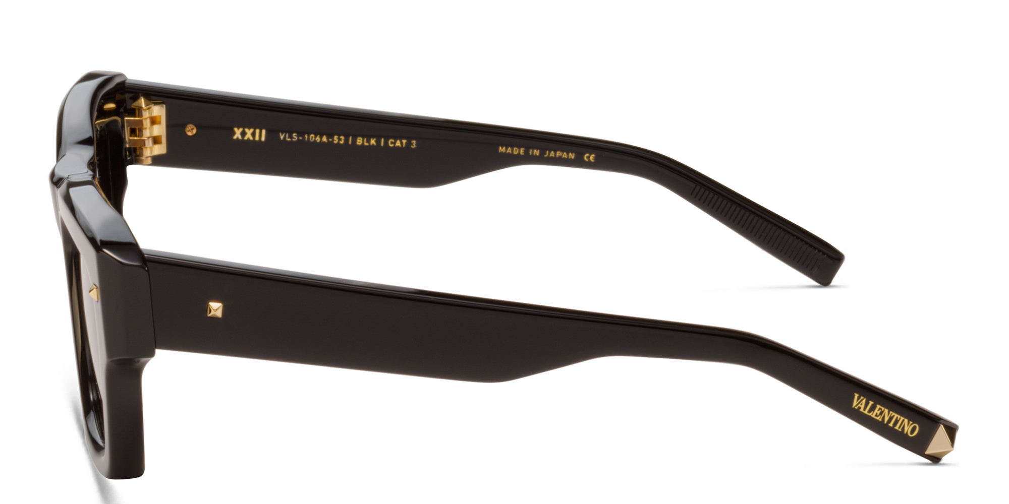 Shop VALENTINO Unisex Square Sunglasses in Black online.