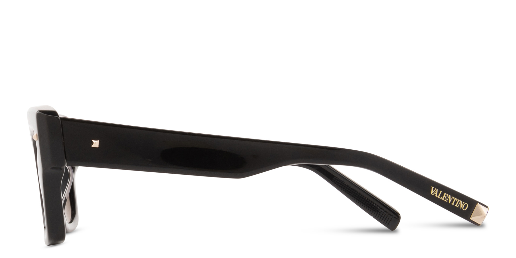 Shop VALENTINO Unisex Square Sunglasses in Black online.