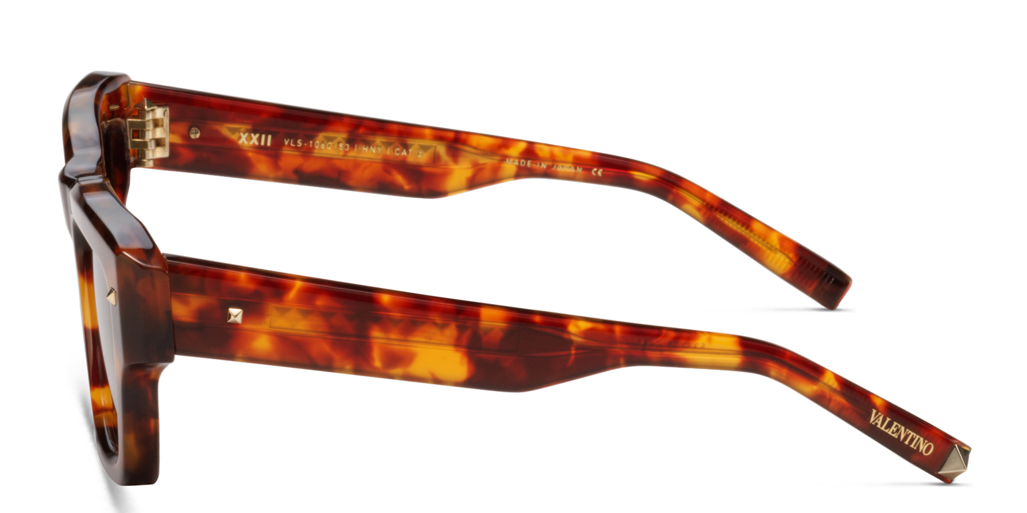 Shop VALENTINO Unisex Square Sunglasses in Havana online.