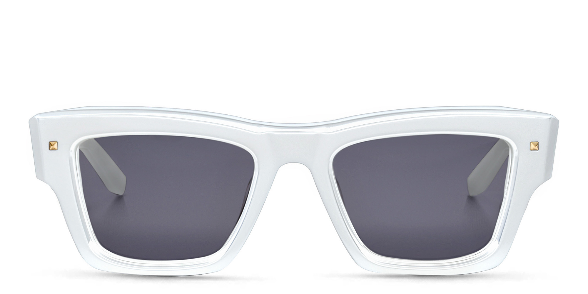 Shop VALENTINO Unisex Square Sunglasses in White online.