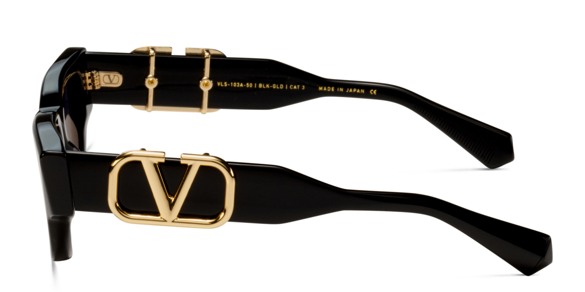 Shop VALENTINO V-Due Cat-Eye Sunglasses in Black online.