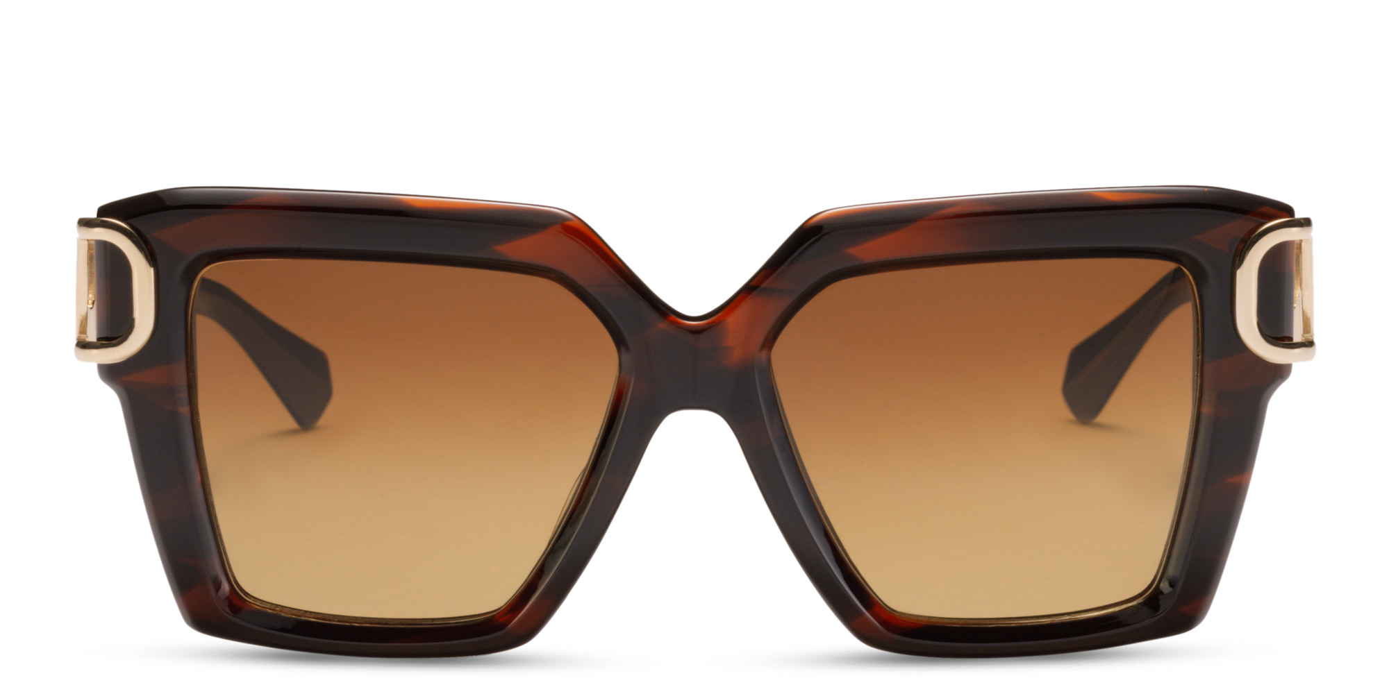 Shop VALENTINO Oversized Square Sunglasses in Brown online.
