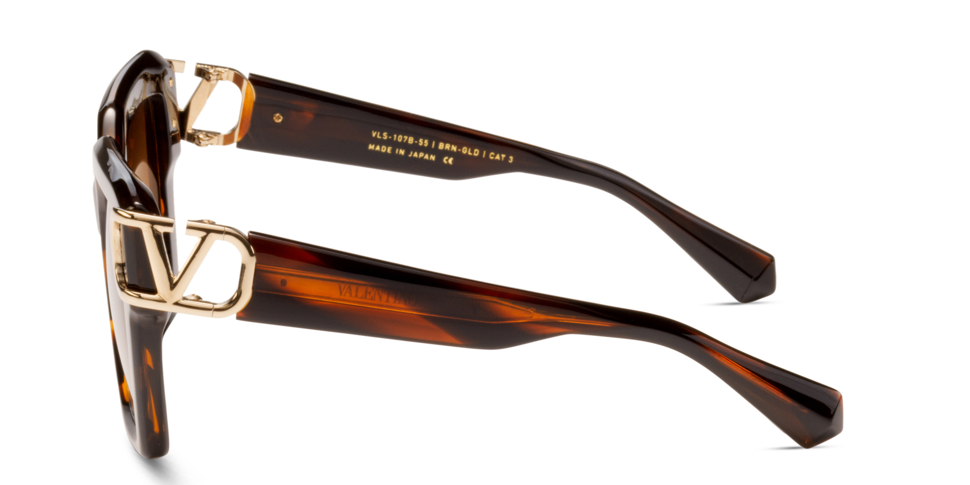 Shop VALENTINO Oversized Square Sunglasses in Brown online.