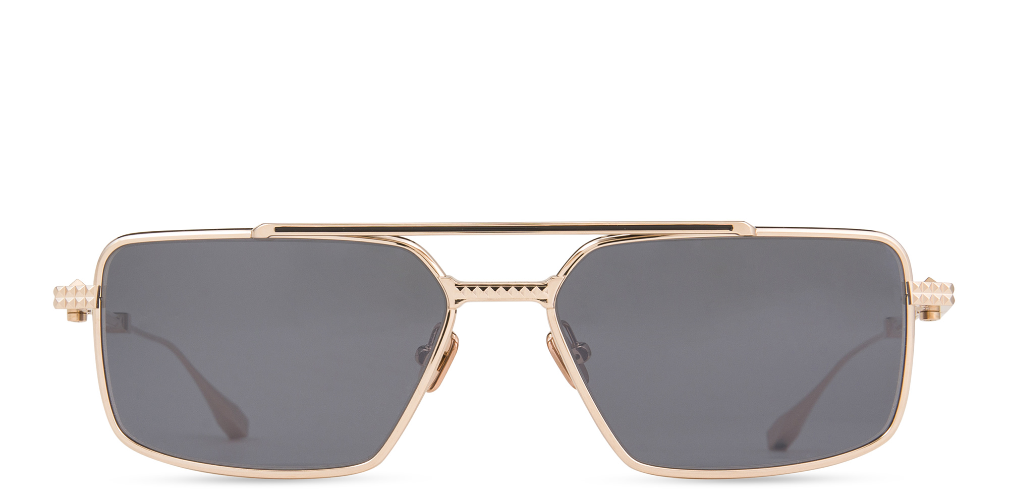 Shop VALENTINO Unisex Aviator Sunglasses in Rose Gold online.