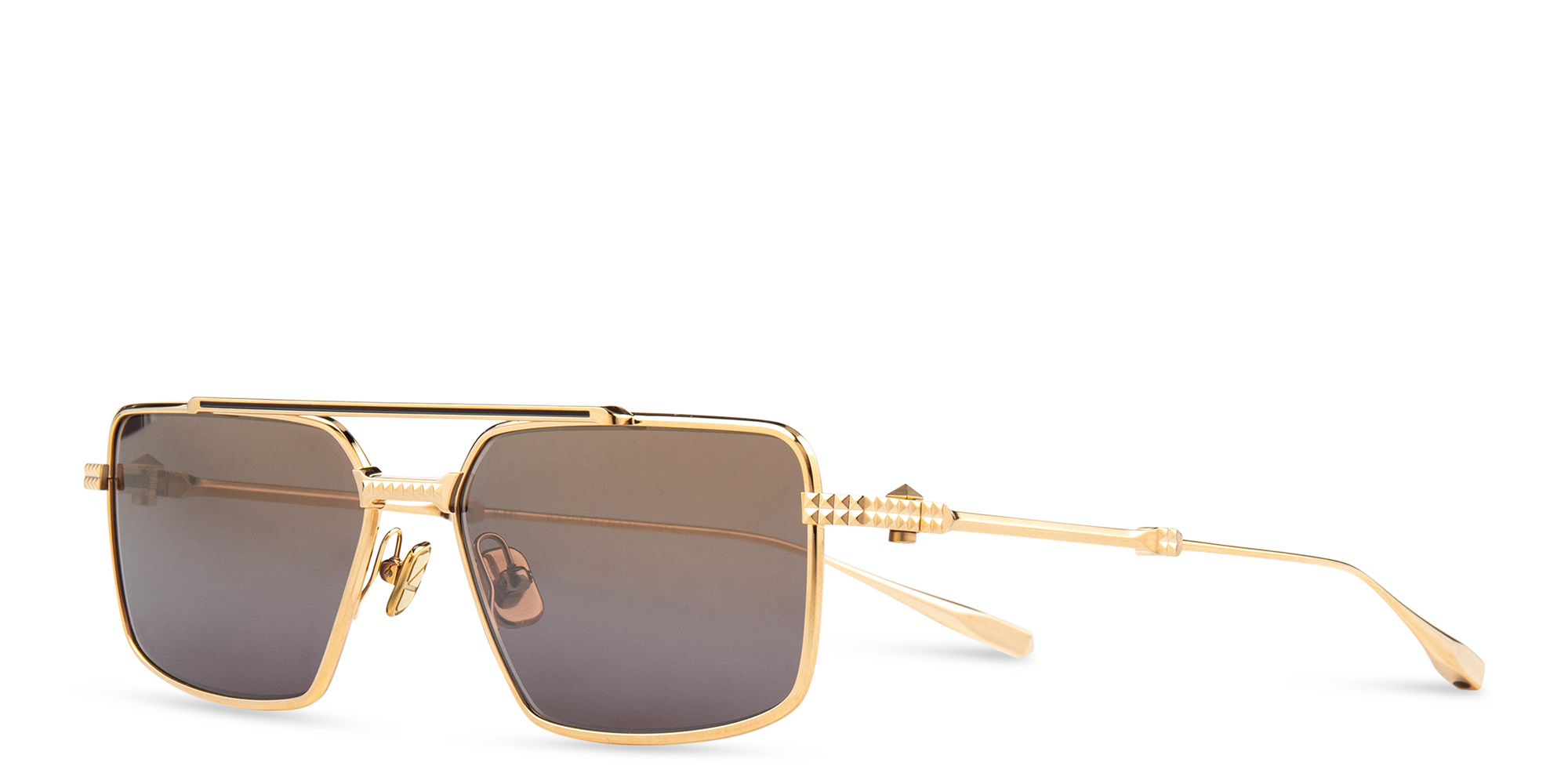 Shop VALENTINO Unisex Aviator Sunglasses in Gold online.
