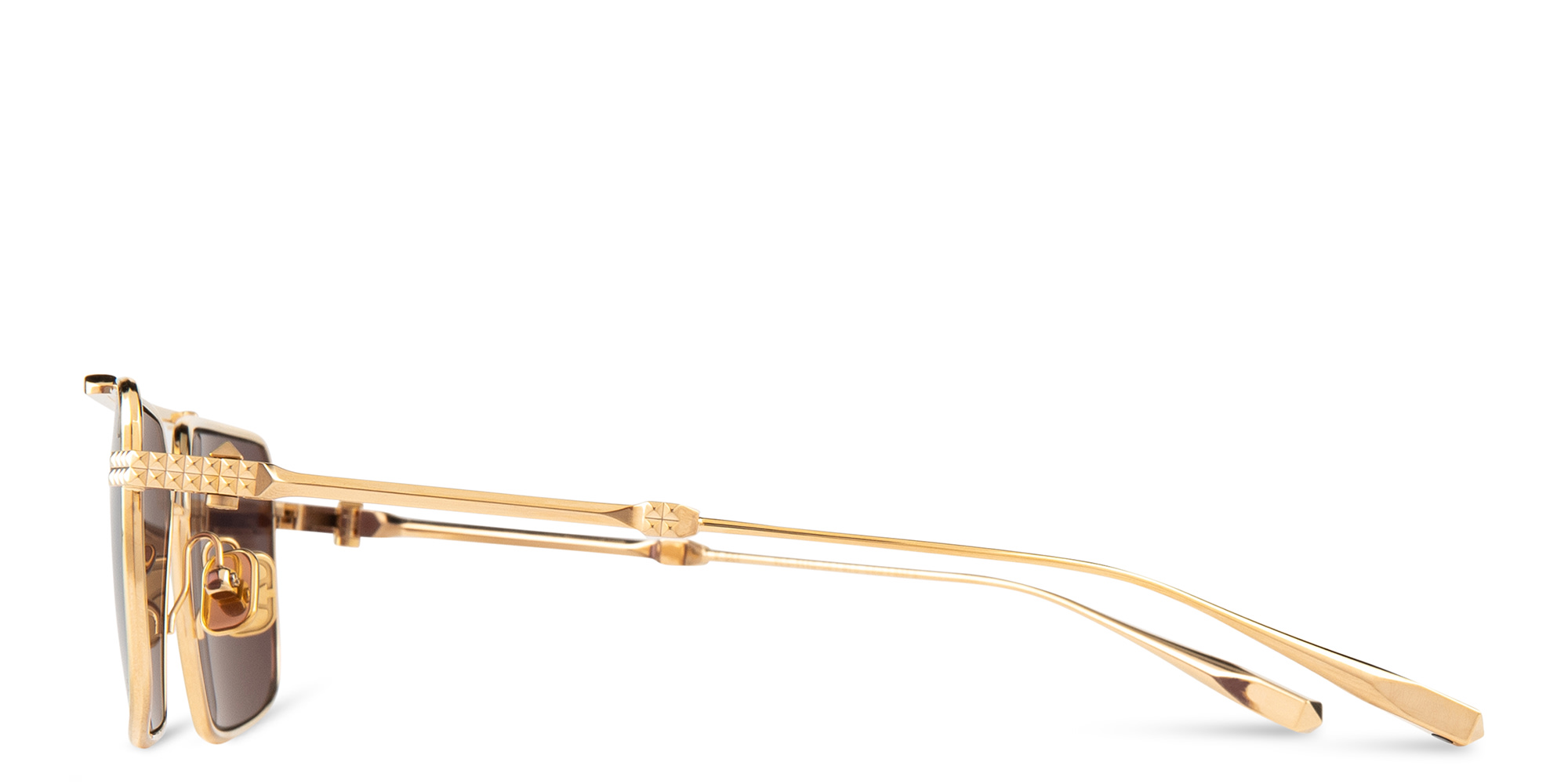 Shop VALENTINO Unisex Aviator Sunglasses in Gold online.
