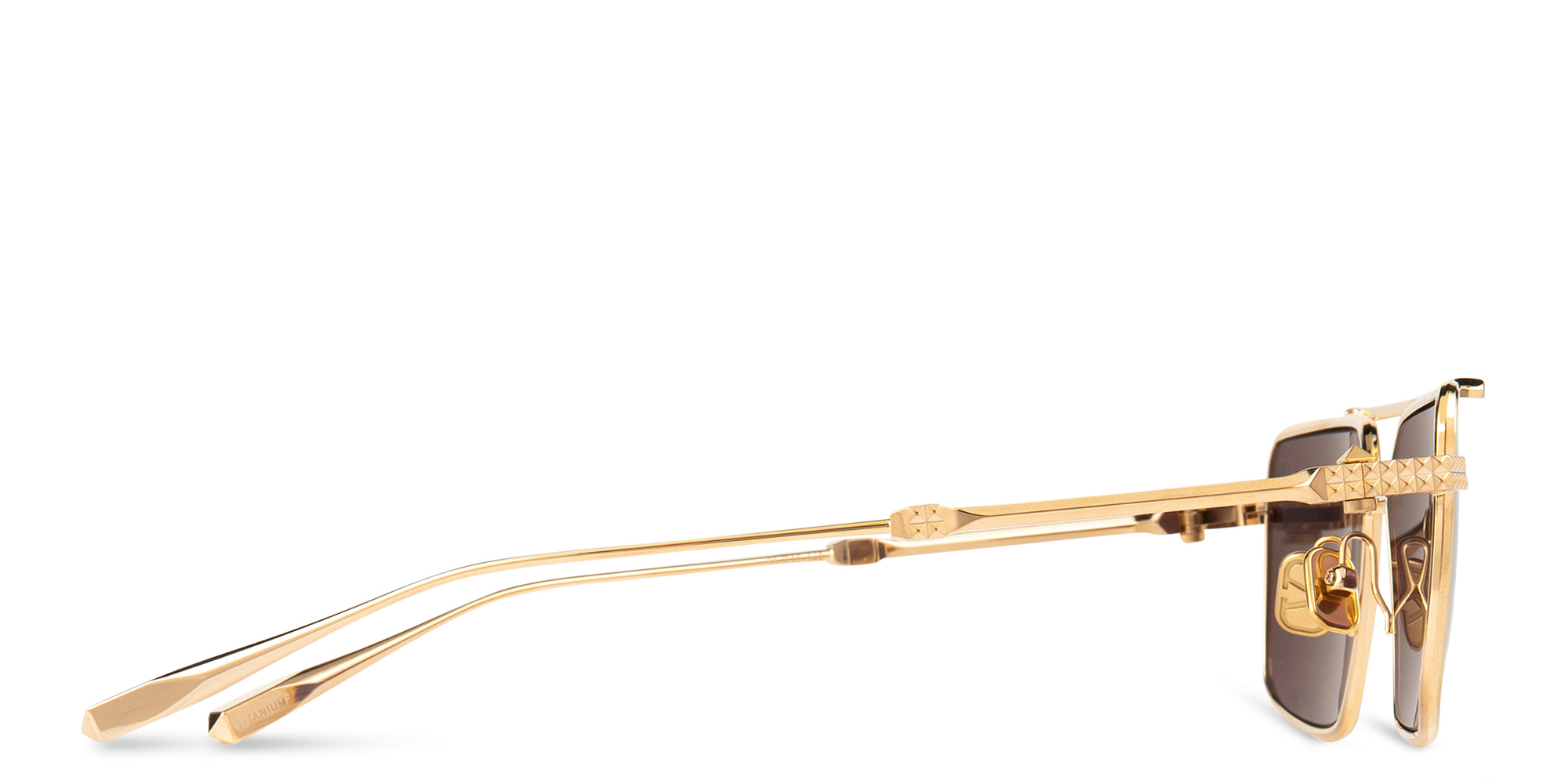 Shop VALENTINO Unisex Aviator Sunglasses in Gold online.
