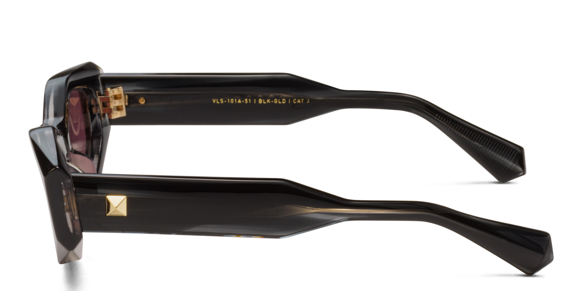 Shop VALENTINO Irregular Sunglasses in Black online.