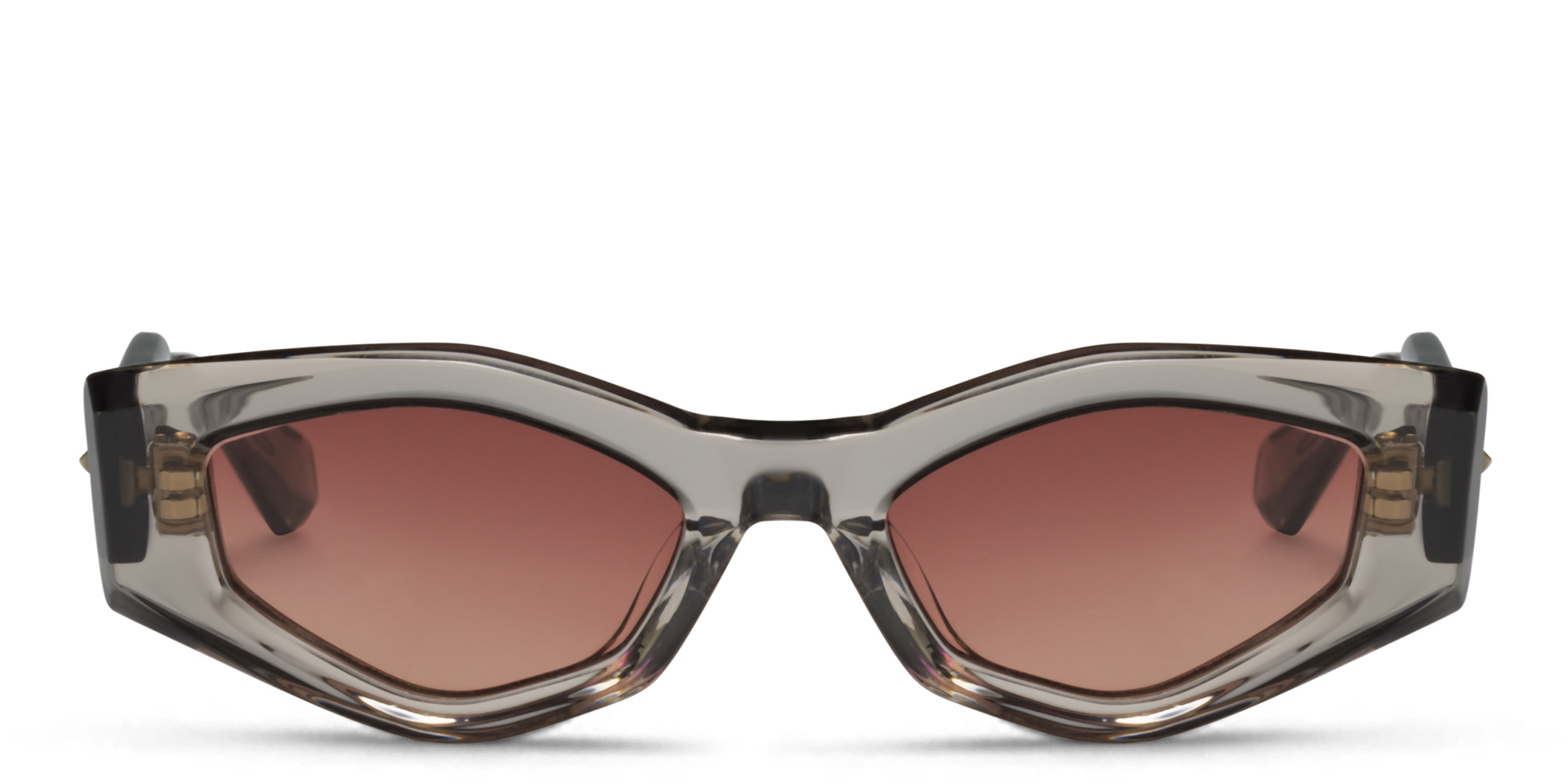 Shop VALENTINO V-Tre Irregular Sunglasses in Transparent Grey online.