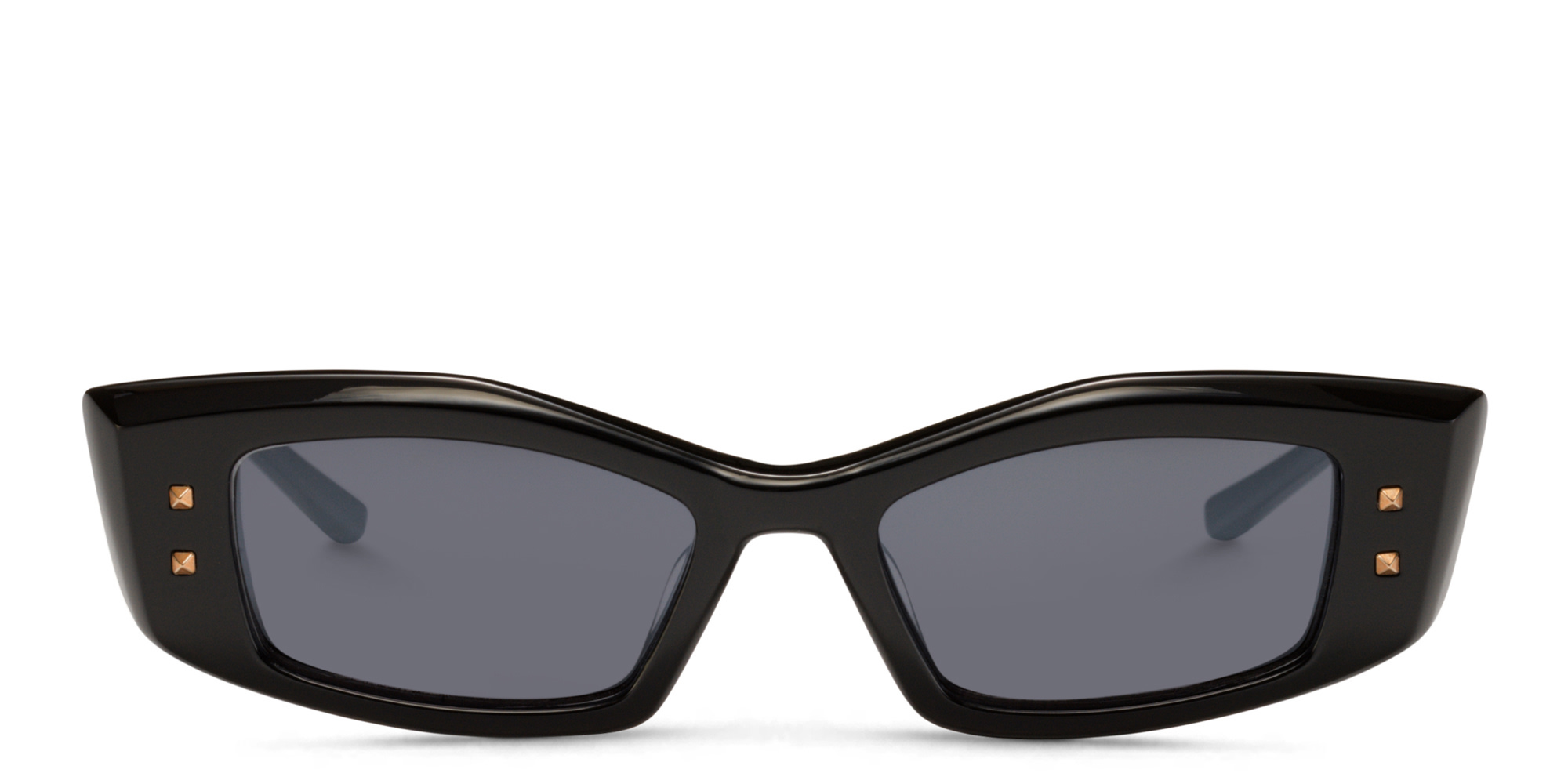 Shop VALENTINO Rectangle Sunglasses in Black online.