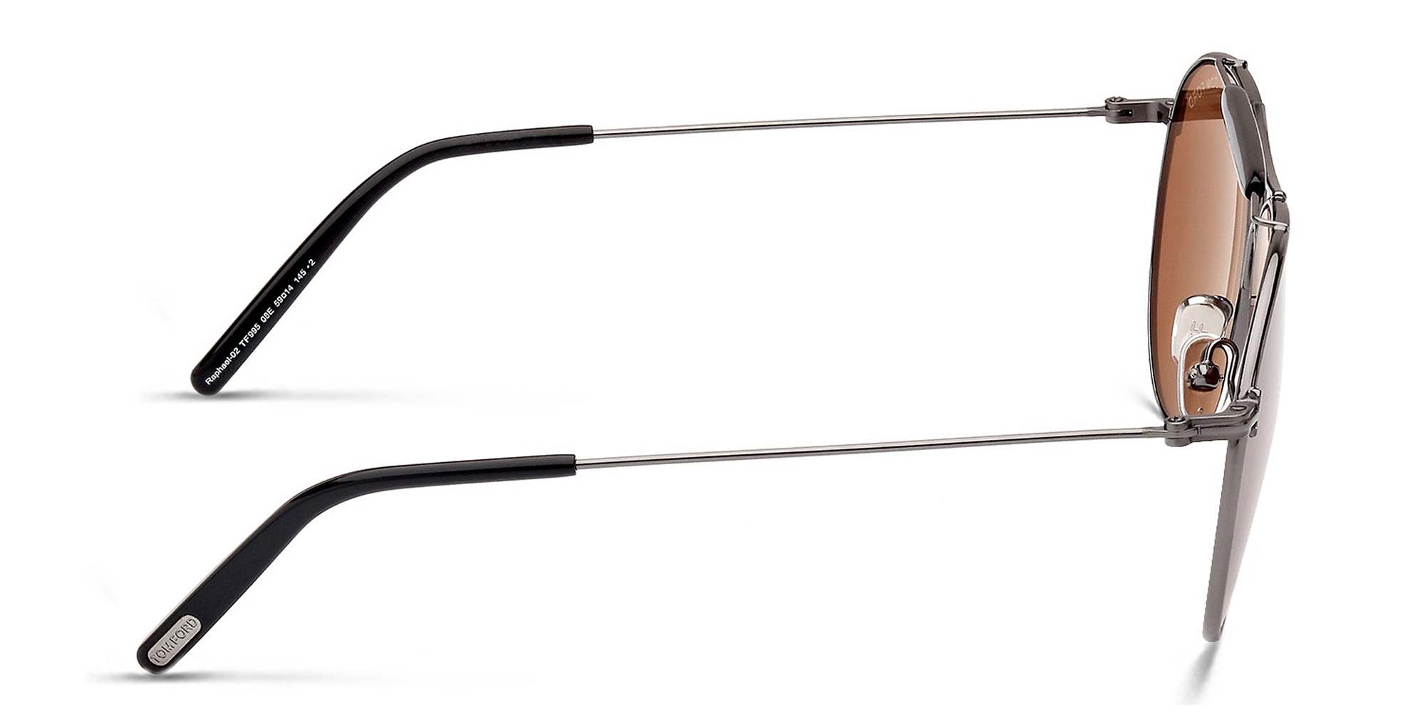 تسوق نظارات شمسية بيلوت توم فورد بلون رصاصي لامع أونلاين.