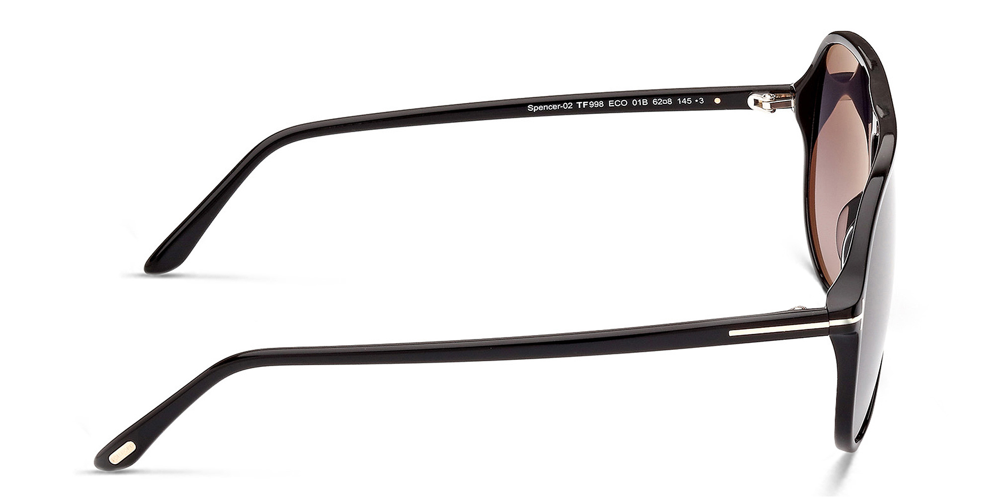 تسوق نظارات شمسية بيلوت توم فورد بلون أسود لامع أونلاين.