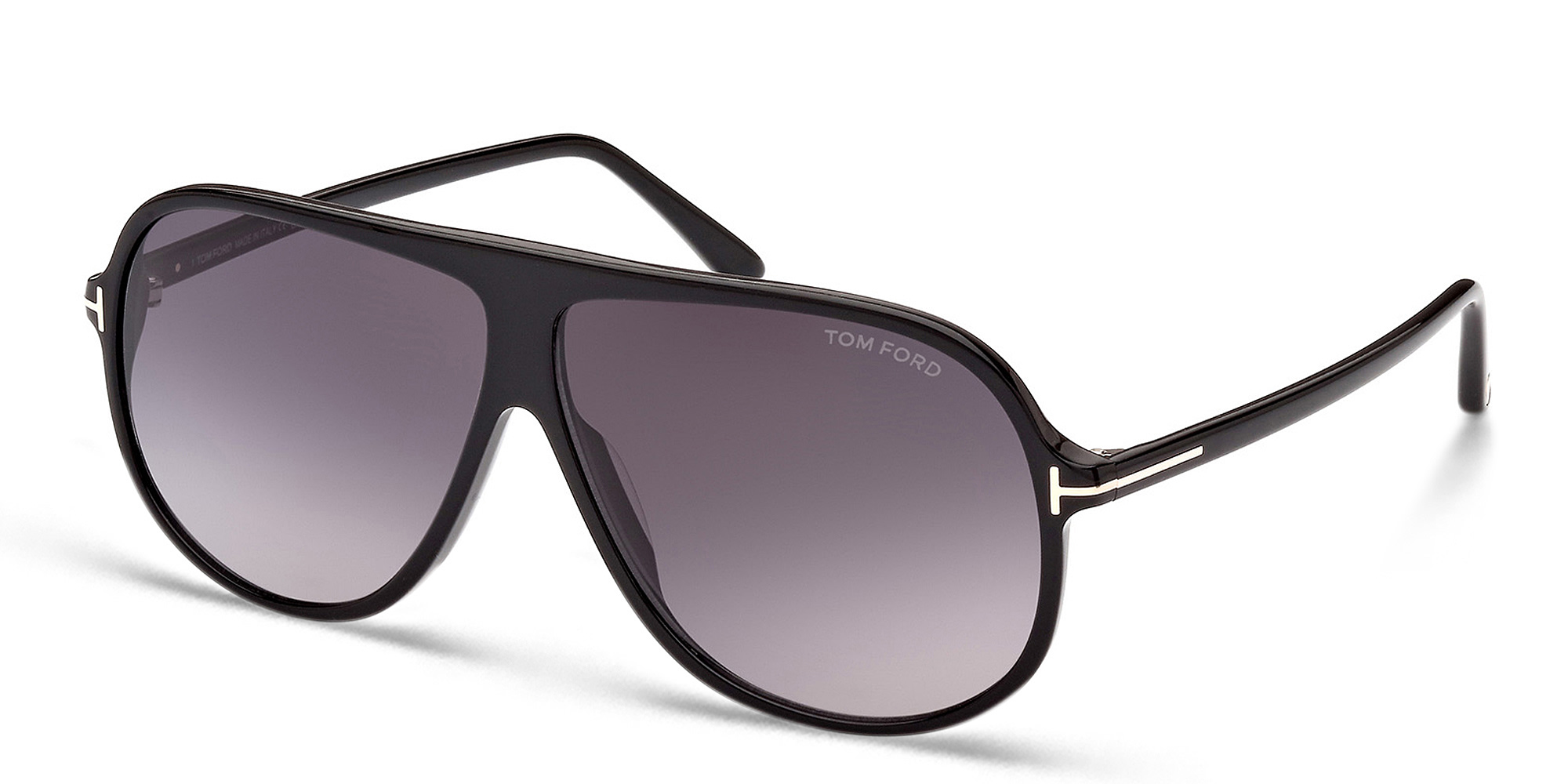 Shop TOM FORD Pilot Sunglasses in Shiny Black online.