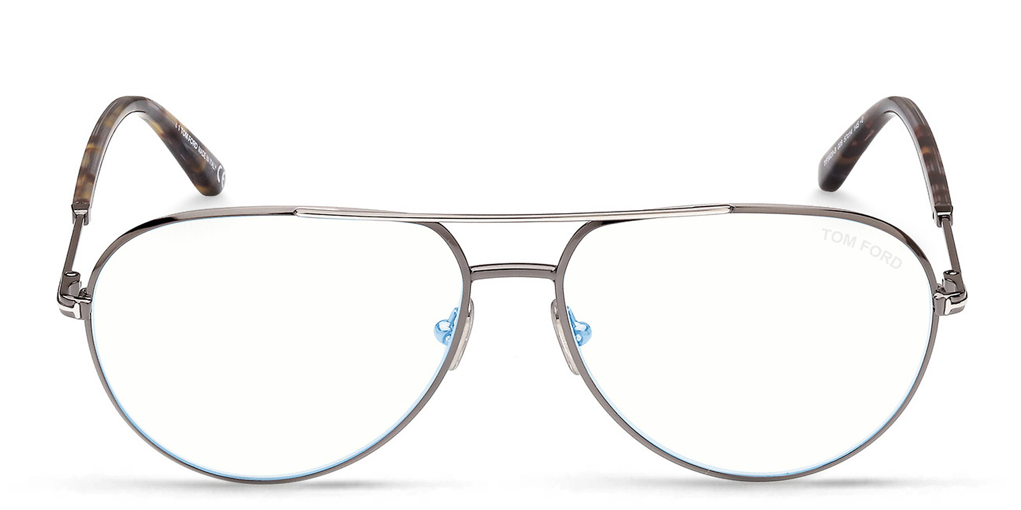 تسوق نظارات طبية بايلوت واسعة توم فورد بلون رصاصي لامع أونلاين.