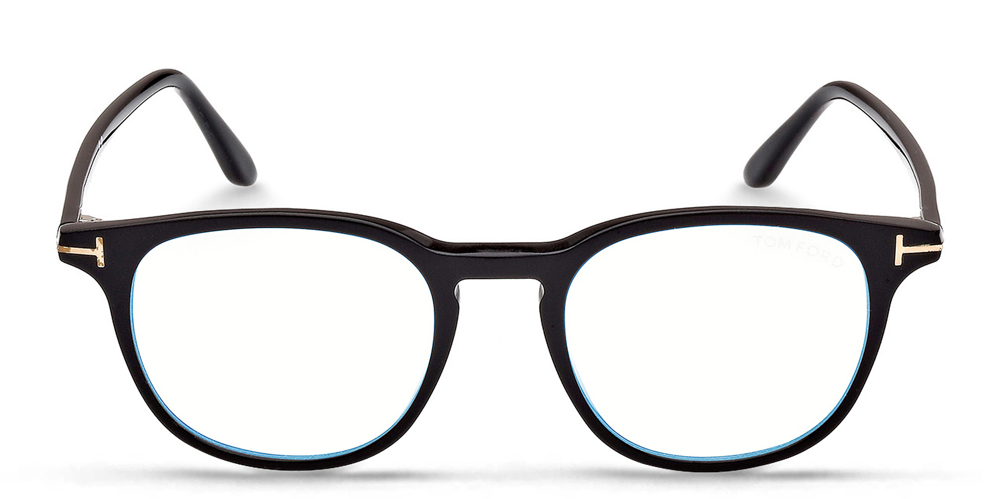 TOM FORD Round Eyeglasses in Shiny Black – Product Photo 1