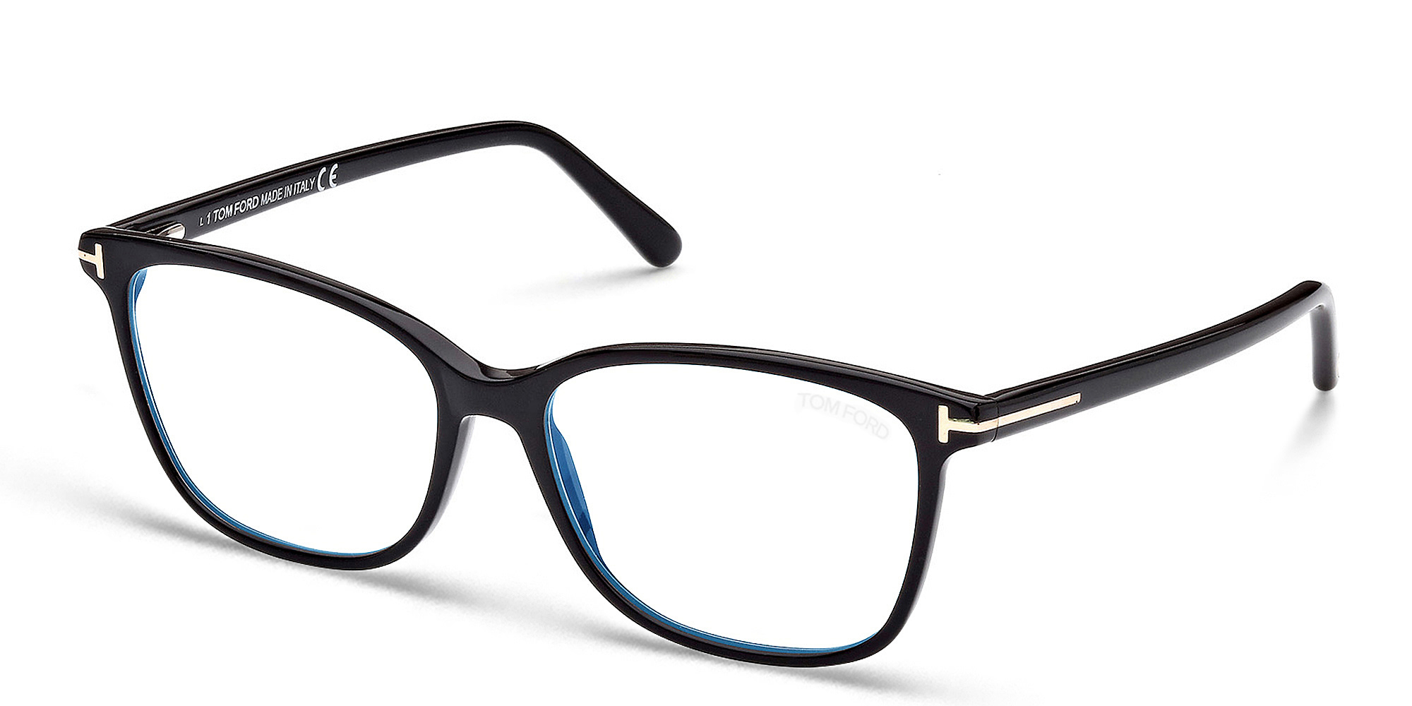 TOM FORD Square Eyeglasses in Shiny Black – Product Photo 2
