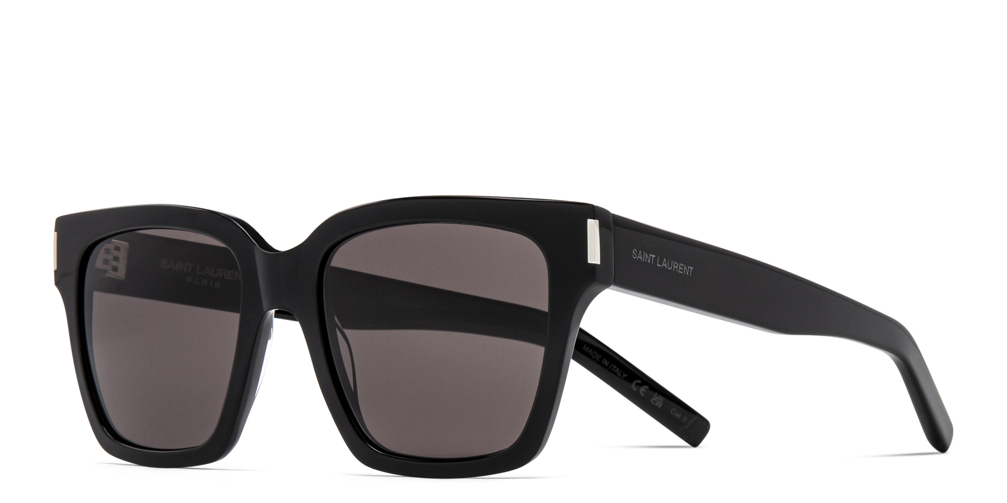 Shop SAINT LAURENT Unisex Square Sunglasses in Black online.
