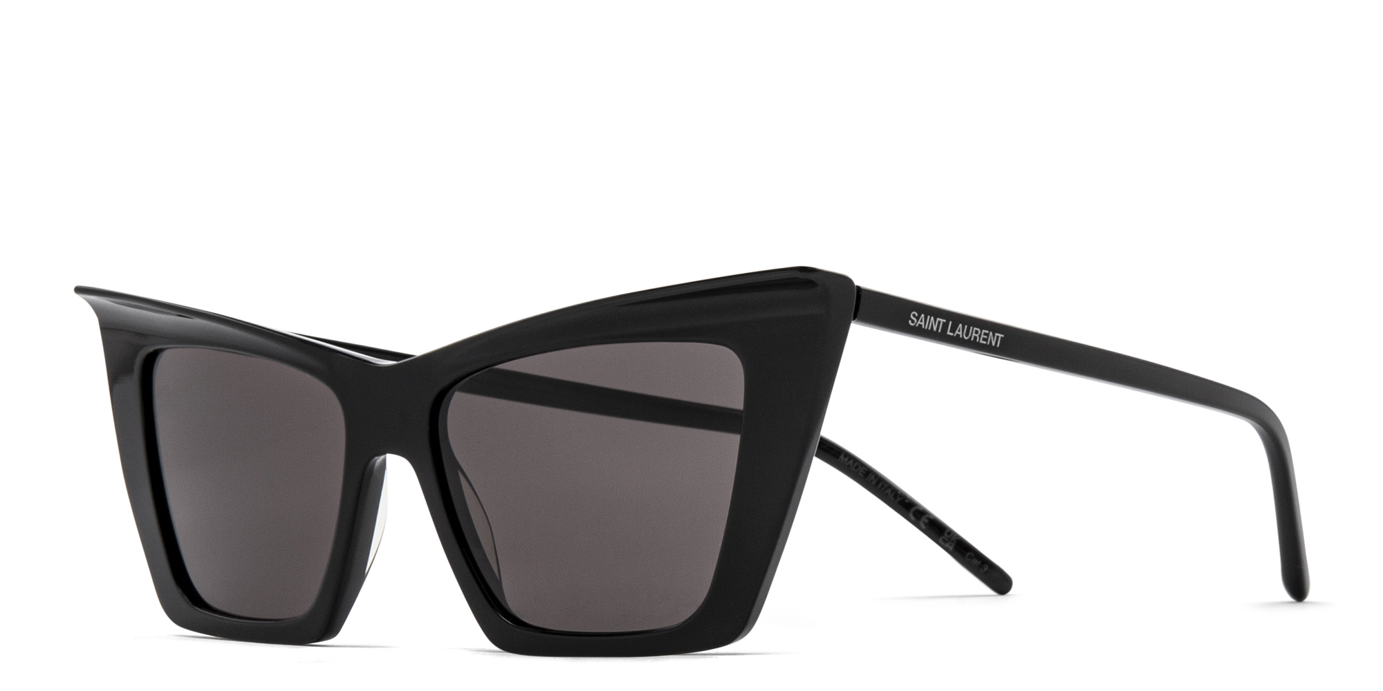 Shop SAINT LAURENT Cat-Eye Sunglasses in Black online.