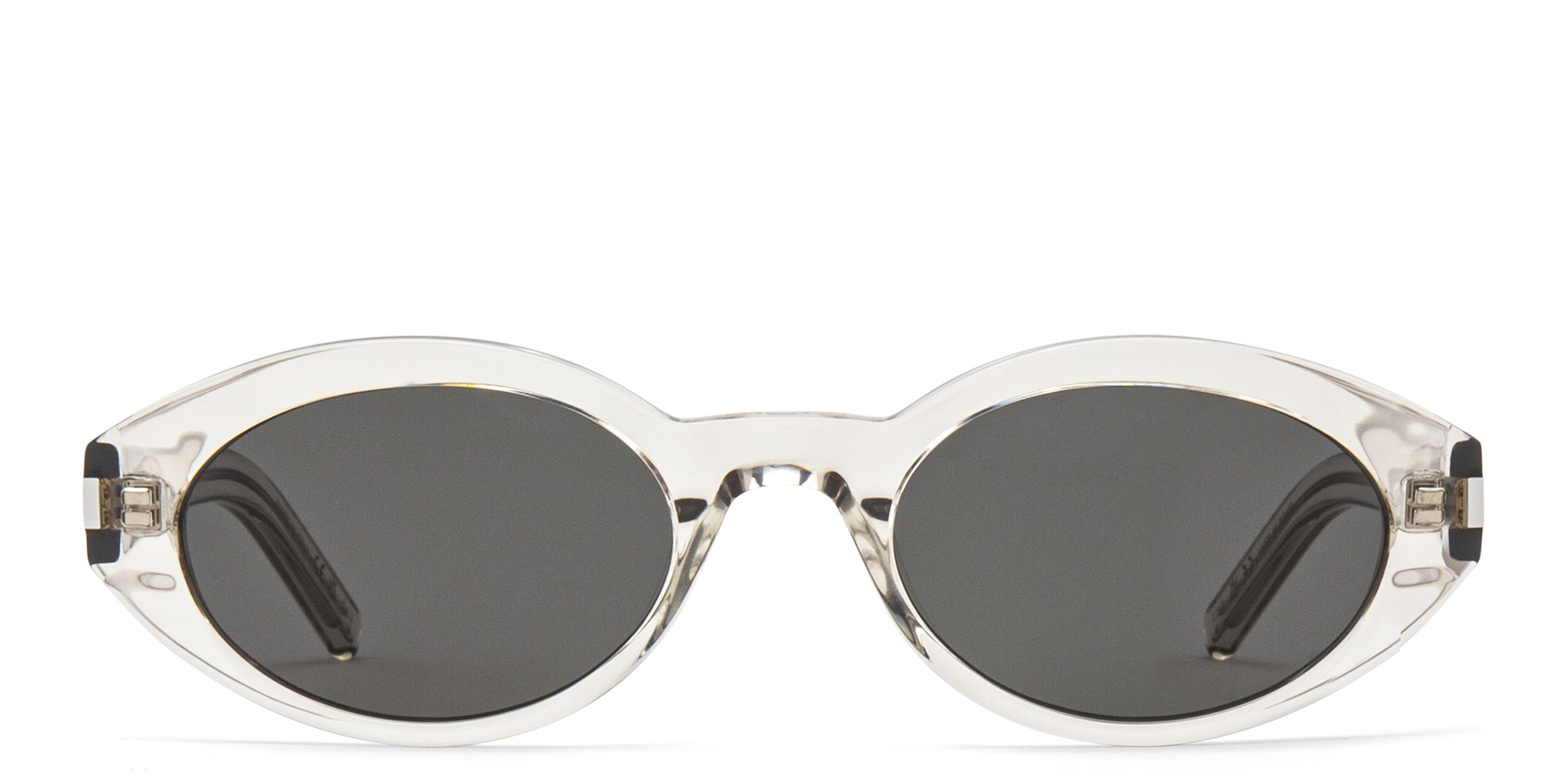Shop SAINT LAURENT Round Sunglasses in Beige online.