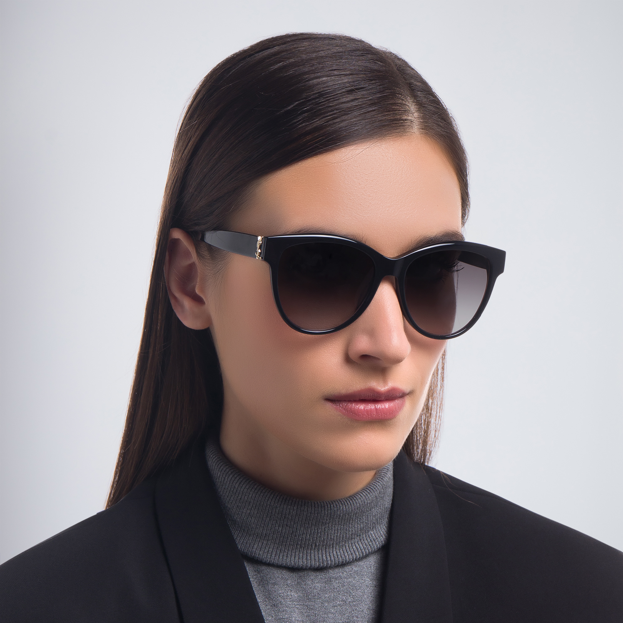 SAINT LAURENT Cat Eye Sunglasses in Black – Product Photo 6