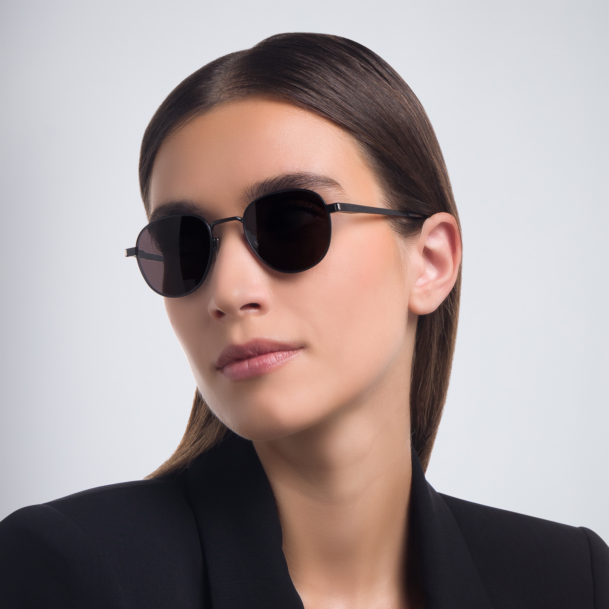 SAINT LAURENT Unisex Round Sunglasses in Black – Product Photo 6