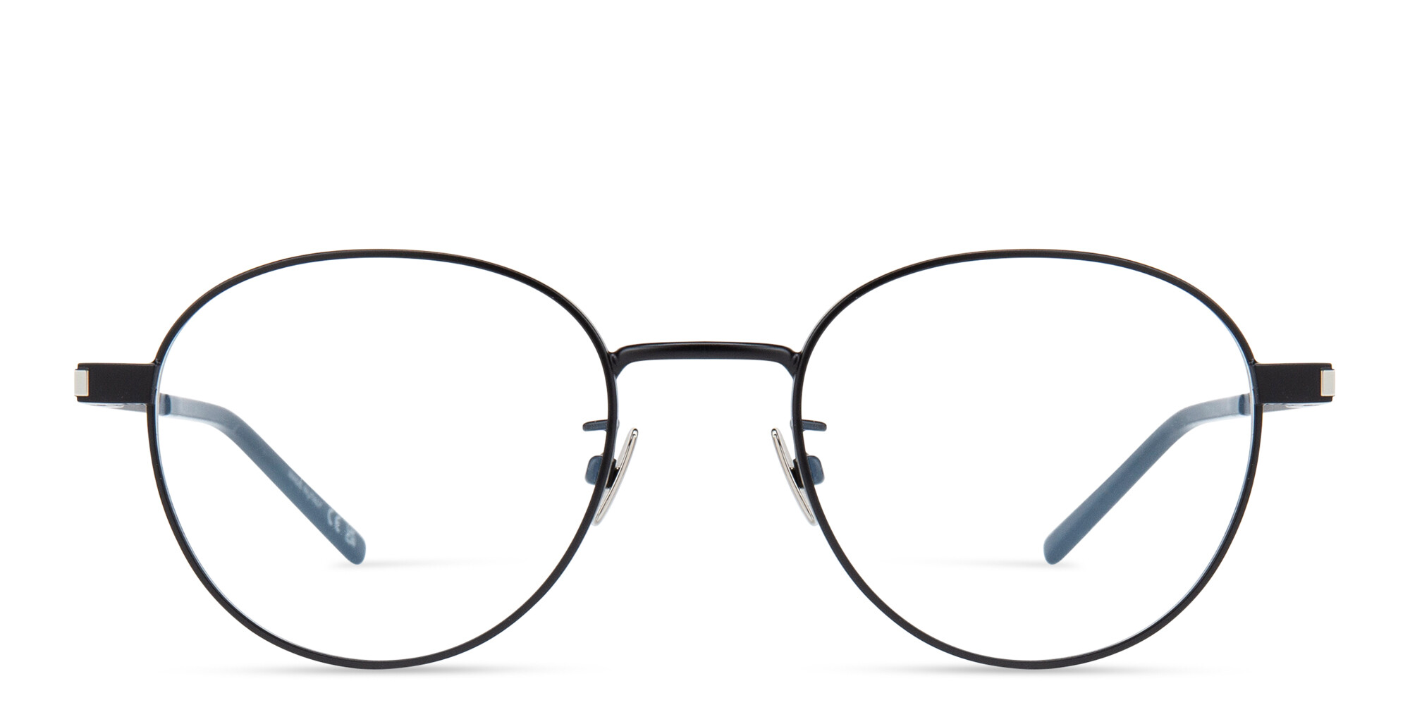 Shop SAINT LAURENT Unisex Round Eyeglasses in Black online.
