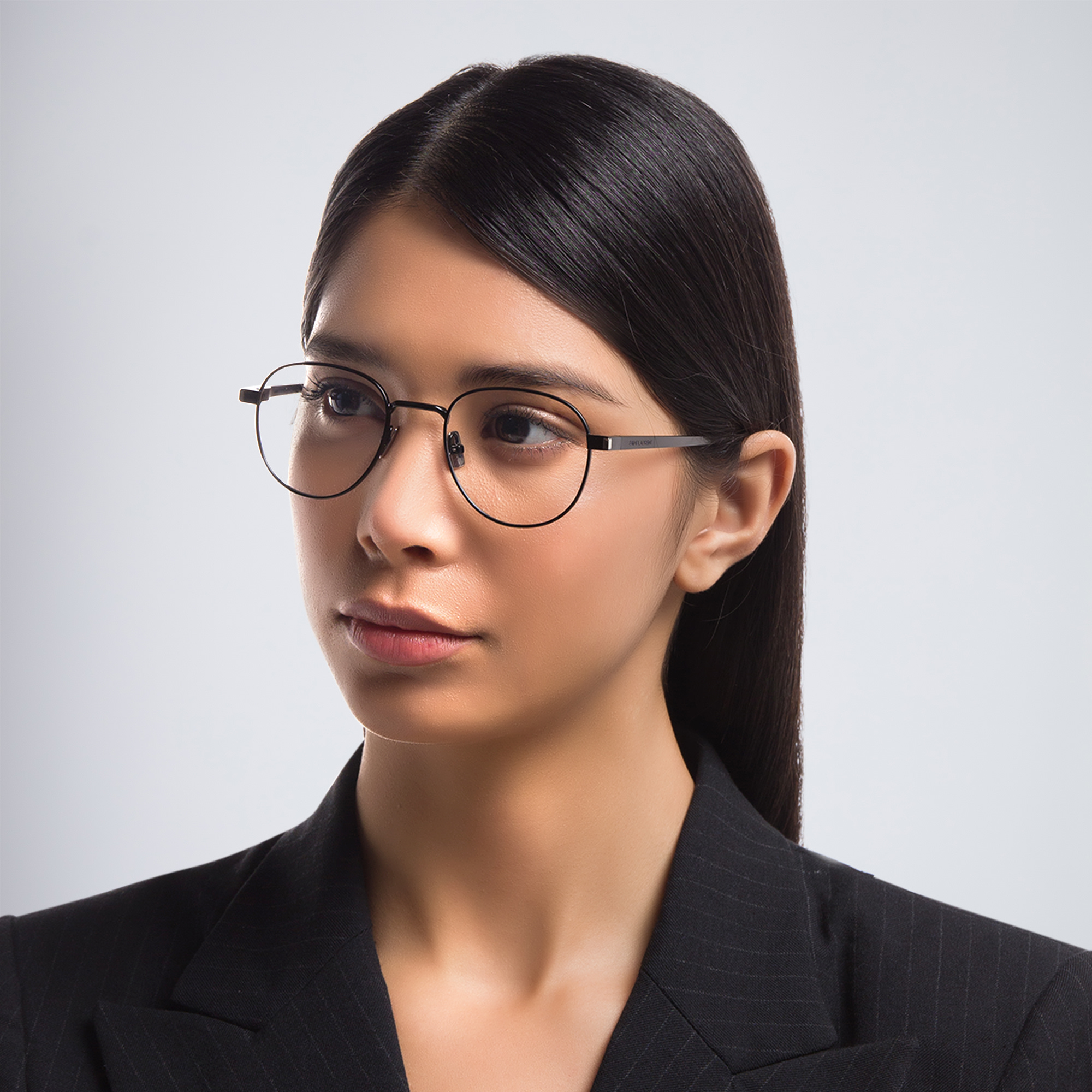 SAINT LAURENT Unisex Round Eyeglasses in Black – Product Photo 6
