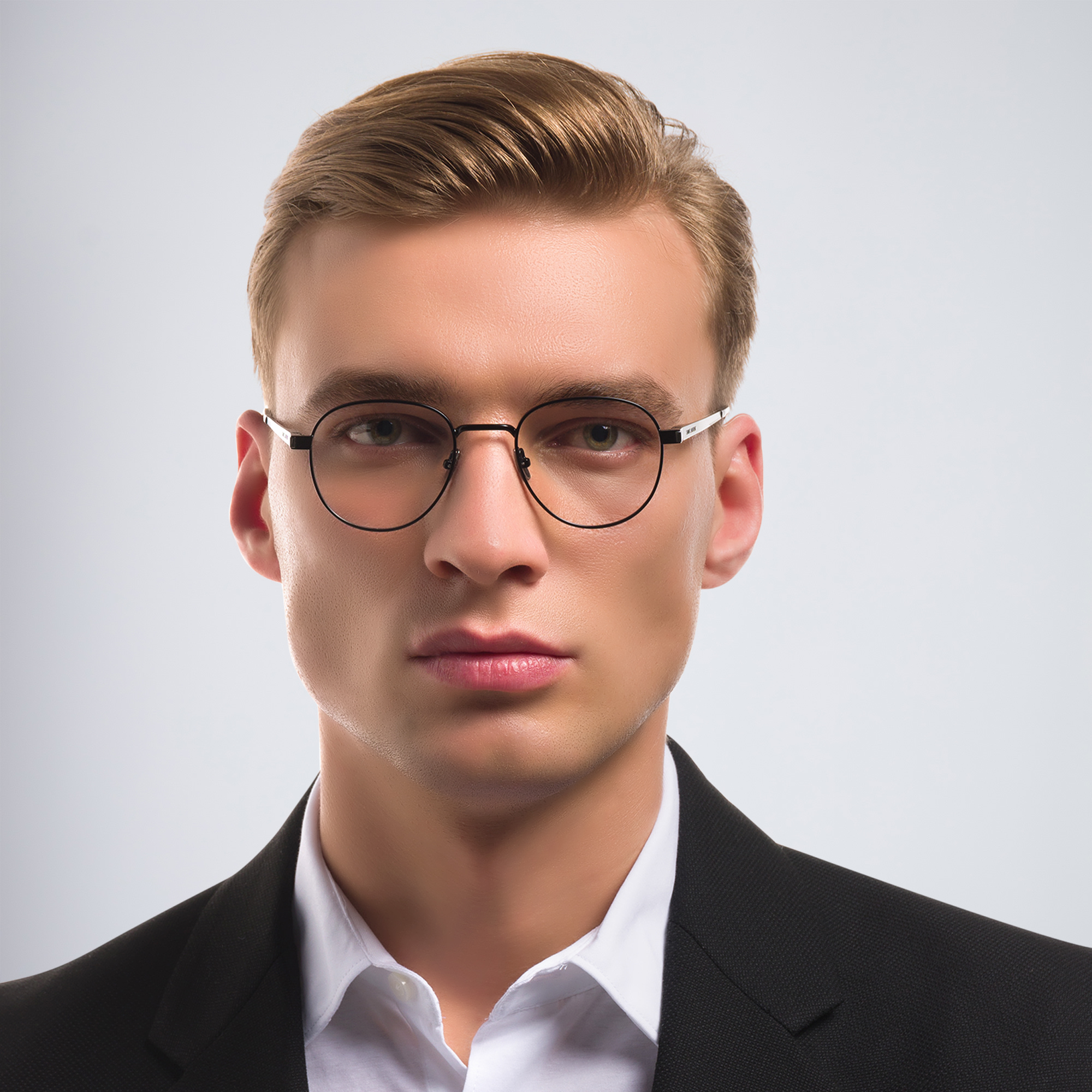 SAINT LAURENT Unisex Round Eyeglasses in Black – Product Photo 7