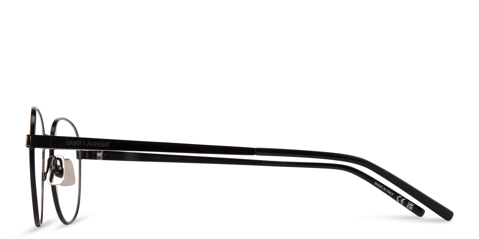 SAINT LAURENT Unisex Round Eyeglasses in Black – Product Photo 3