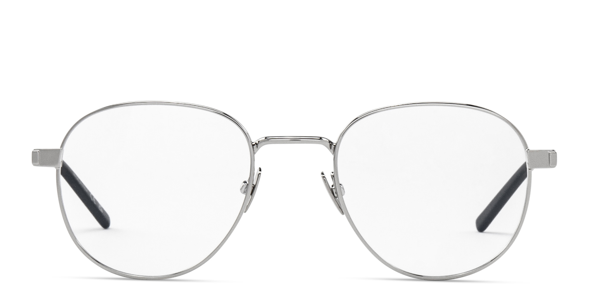 SAINT LAURENT Unisex Round Eyeglasses in Silver – Product Photo 1
