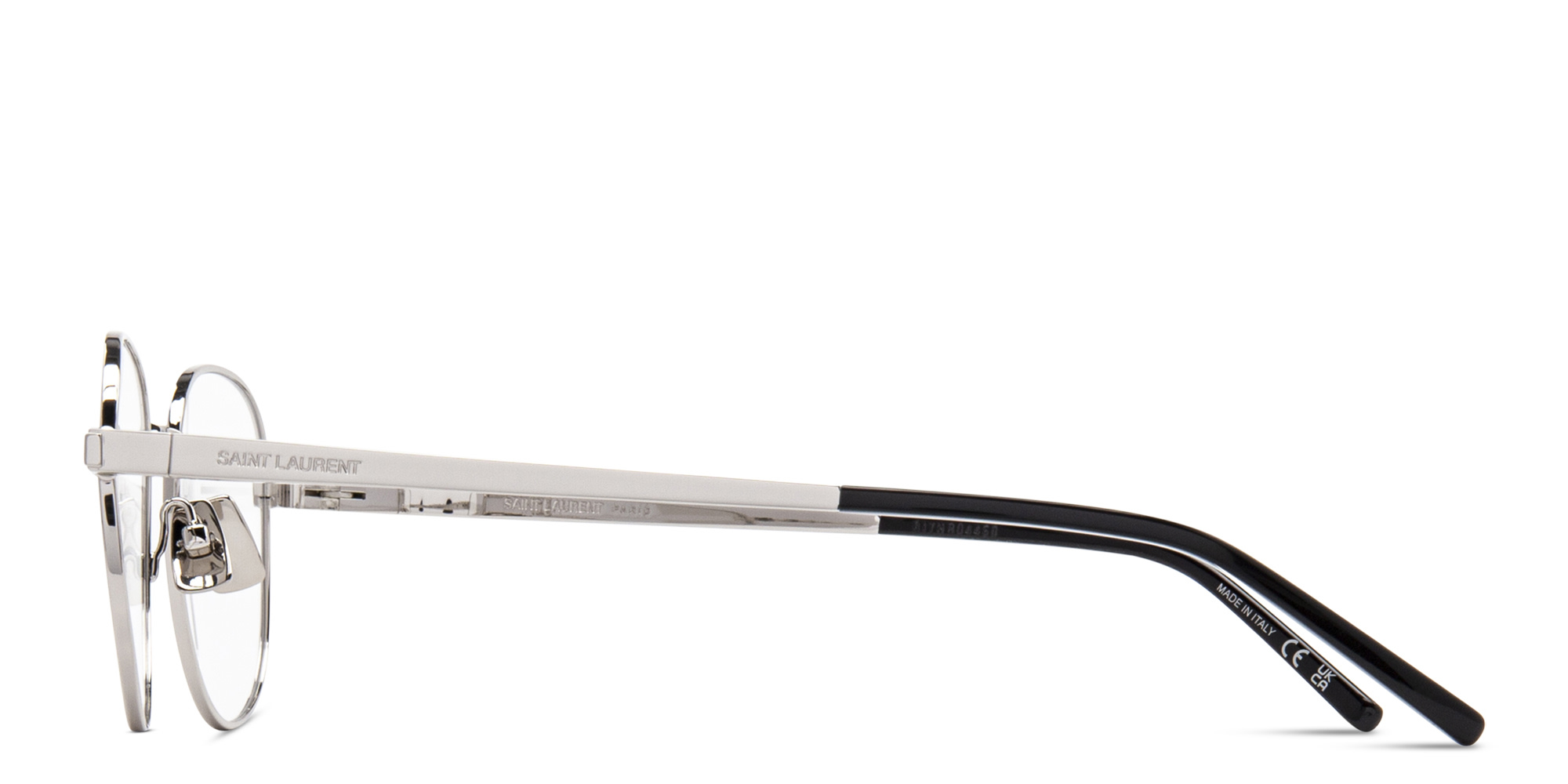 SAINT LAURENT Unisex Round Eyeglasses in Silver – Product Photo 3