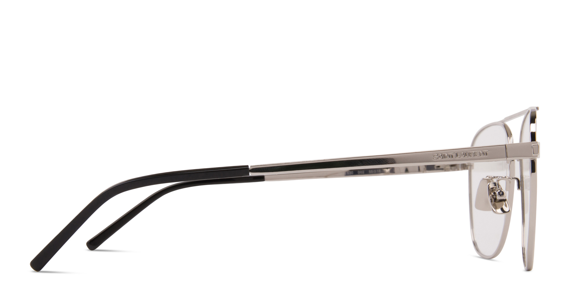 Shop SAINT LAURENT Unisex Aviator Eyeglasses in Silver online.