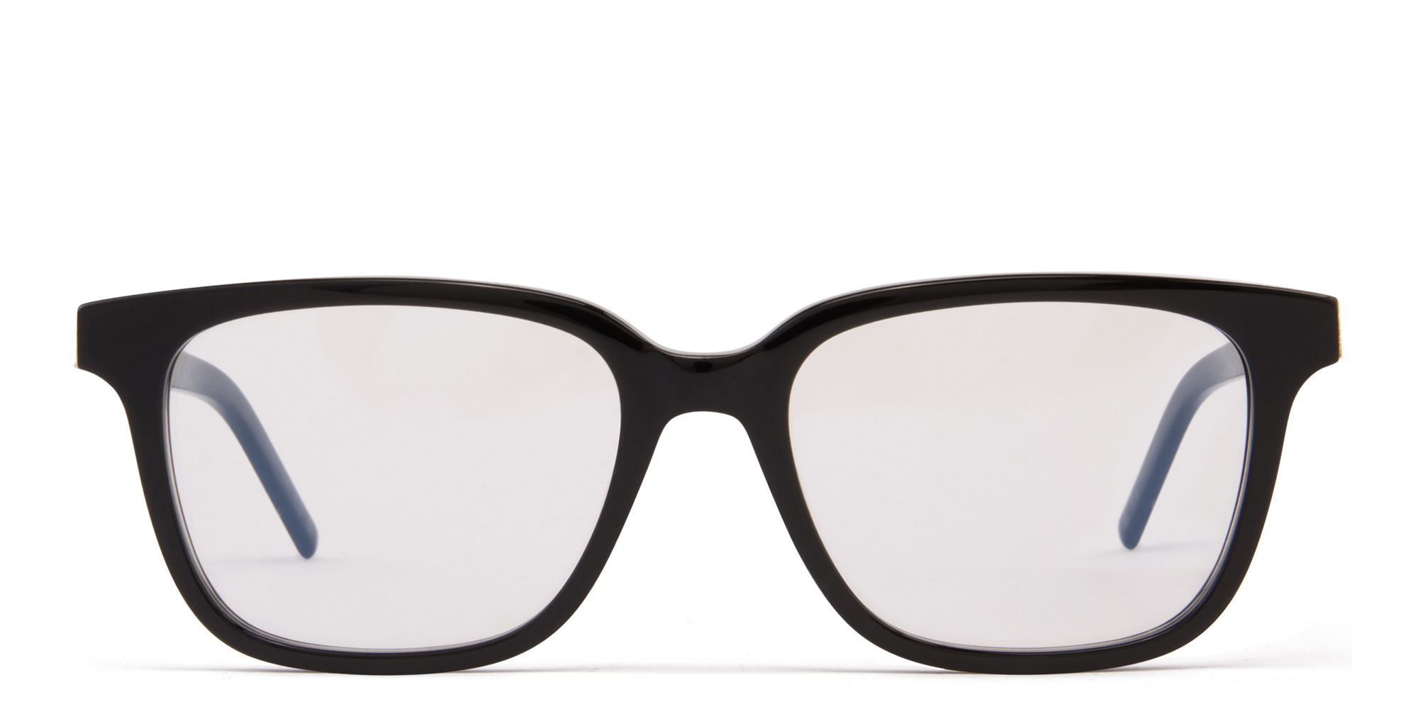 Shop SAINT LAURENT Square Eyeglasses in Black online.