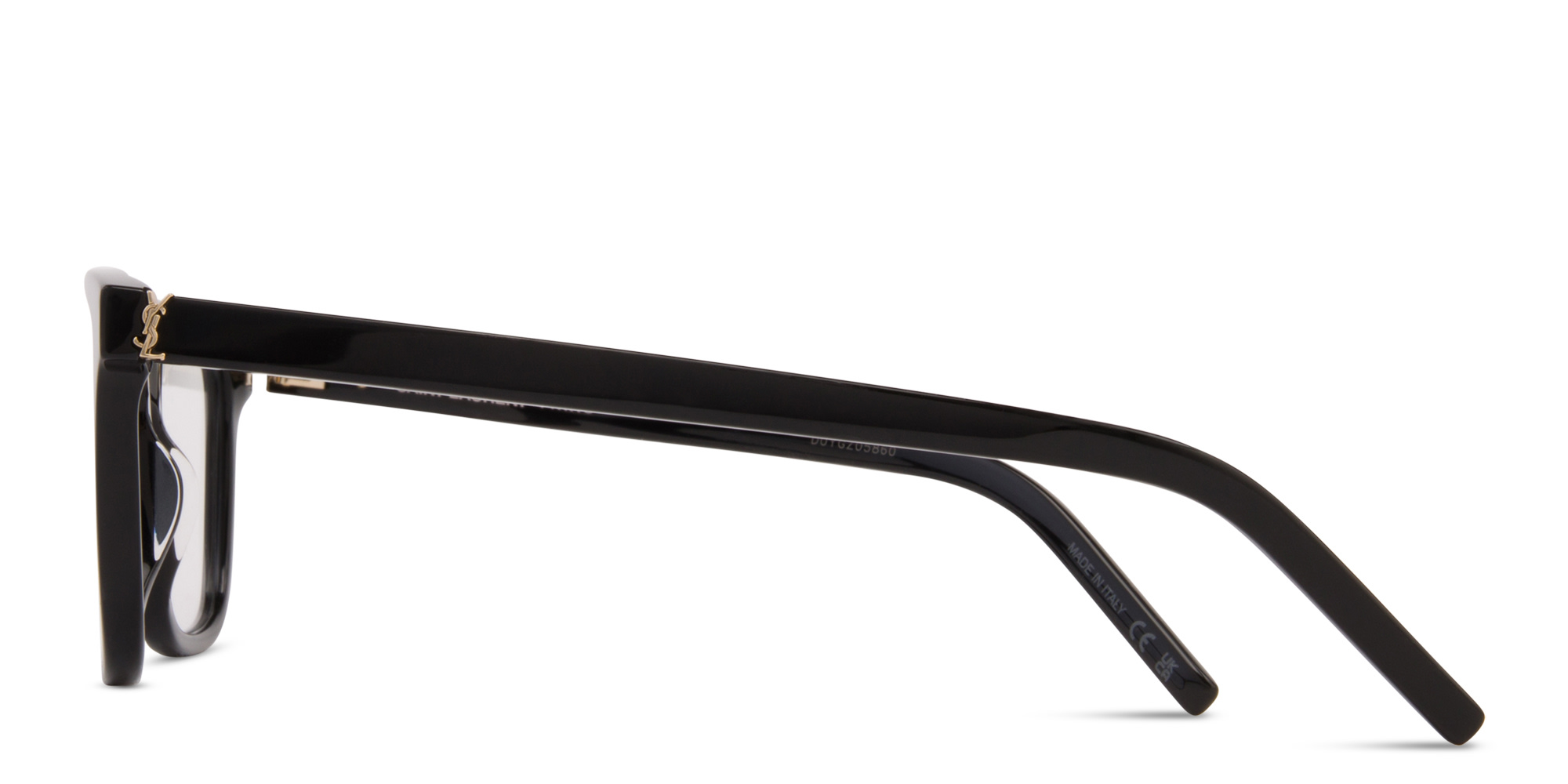 Shop SAINT LAURENT Square Eyeglasses in Black online.
