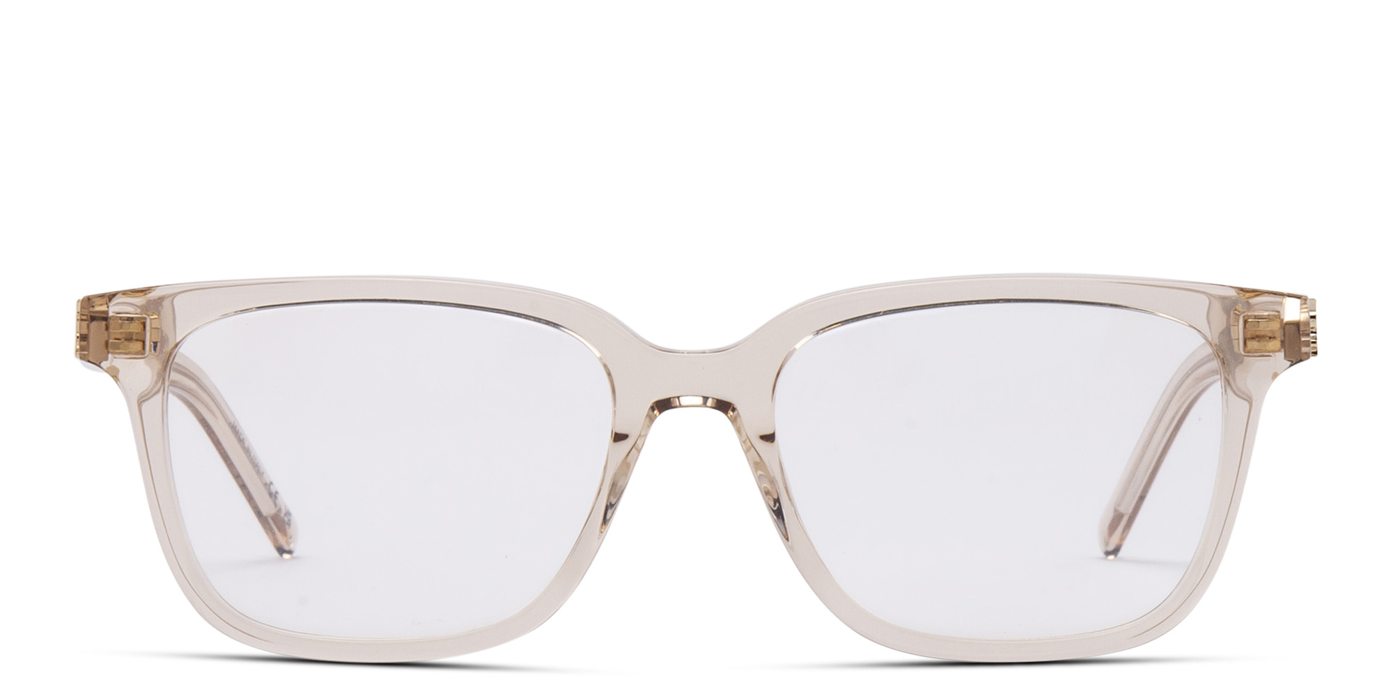 Shop SAINT LAURENT Square Eyeglasses in Nude online.